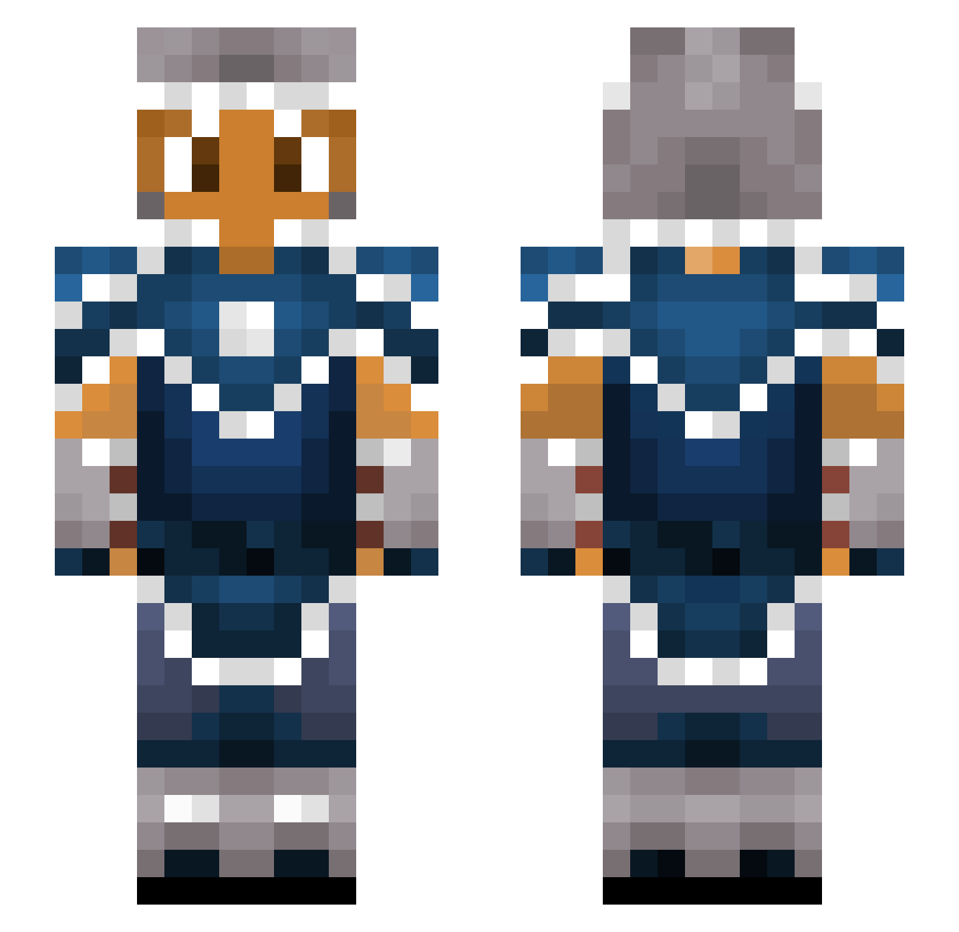 Devon Minecraft skin, front and back view