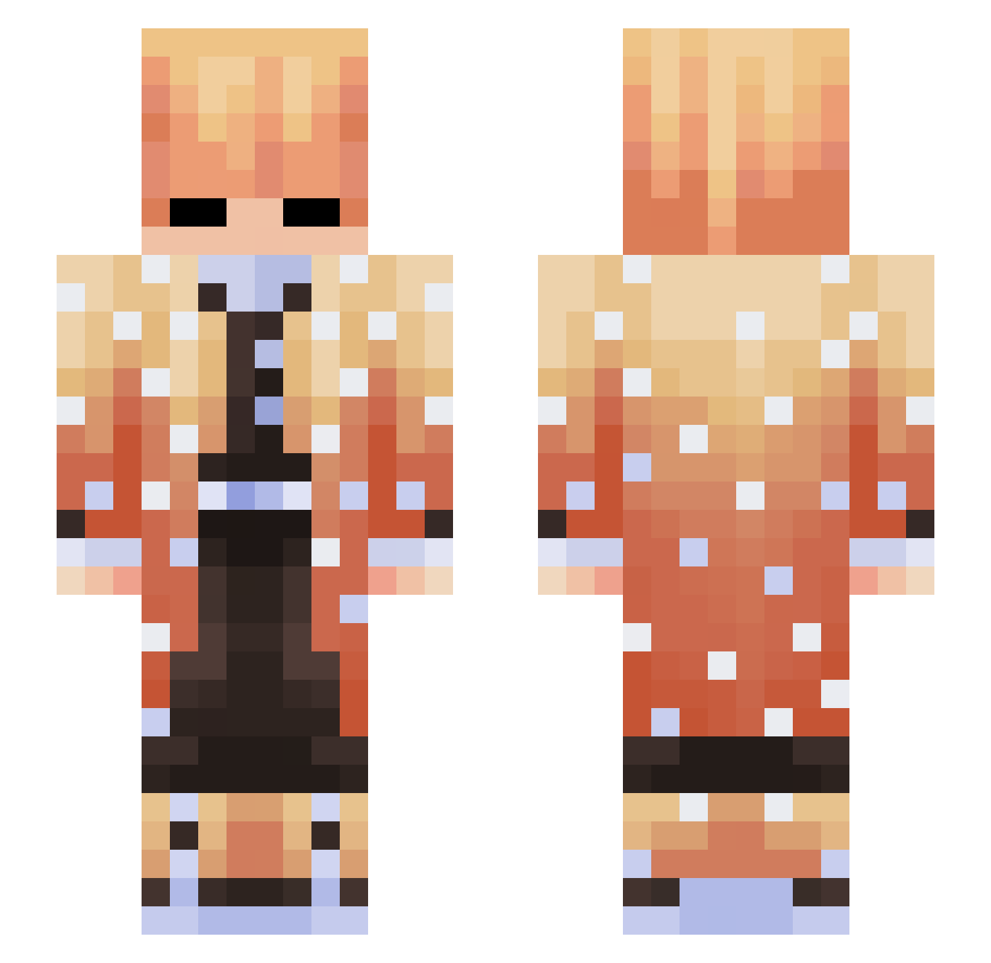 Txxxmy Minecraft skin, front and back view