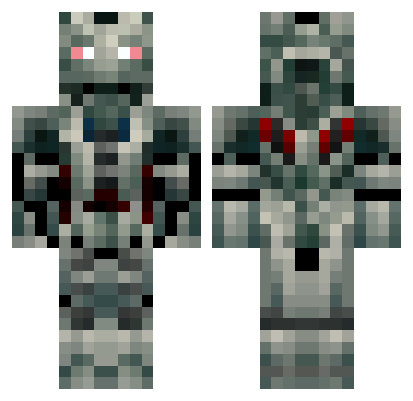 ThinkingSpace11 Minecraft skin, front and back view
