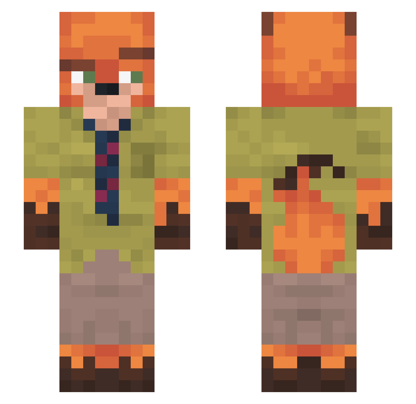 jamjaem Minecraft skin, front and back view