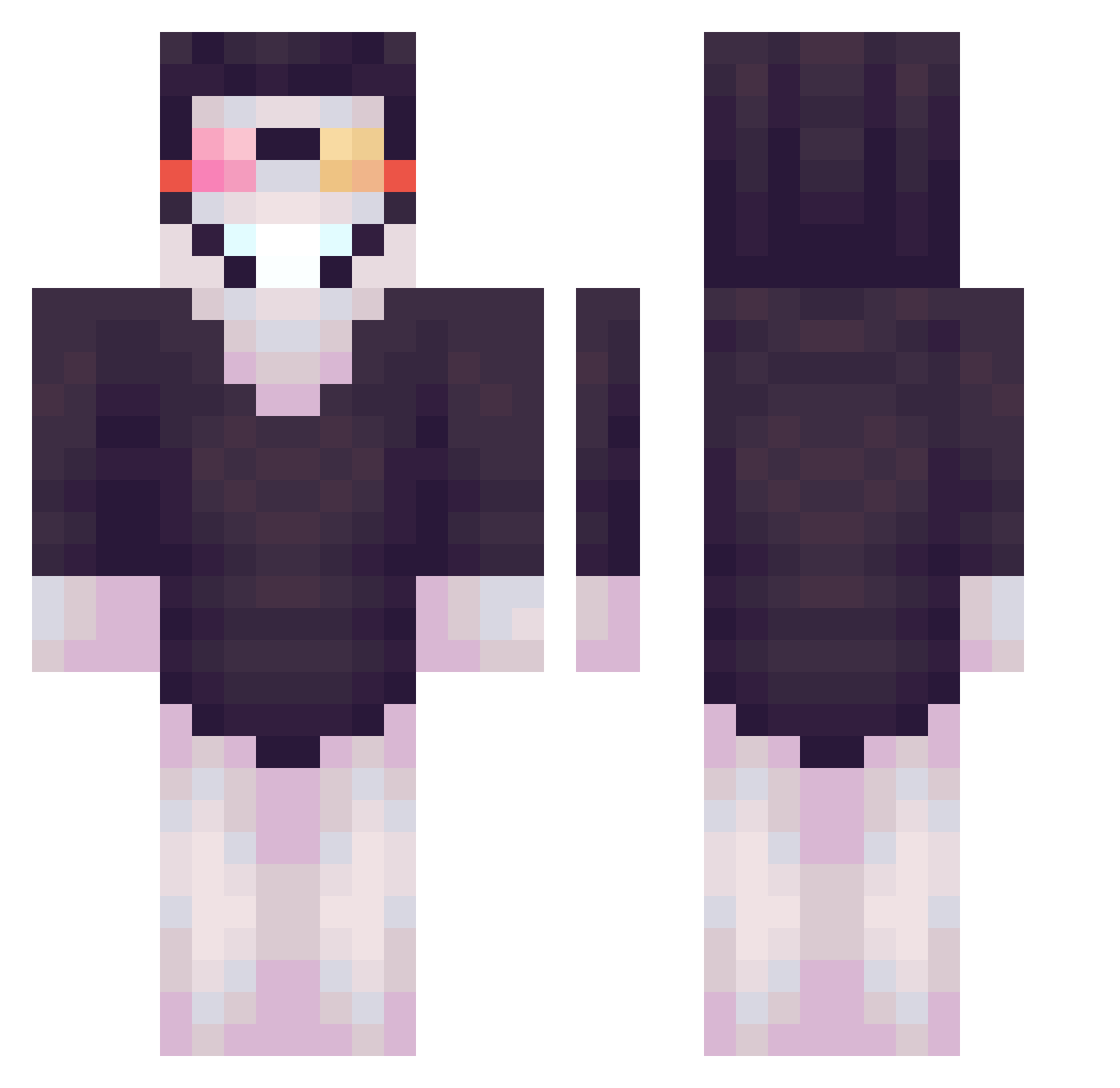 Remy10 Minecraft skin, front and back view