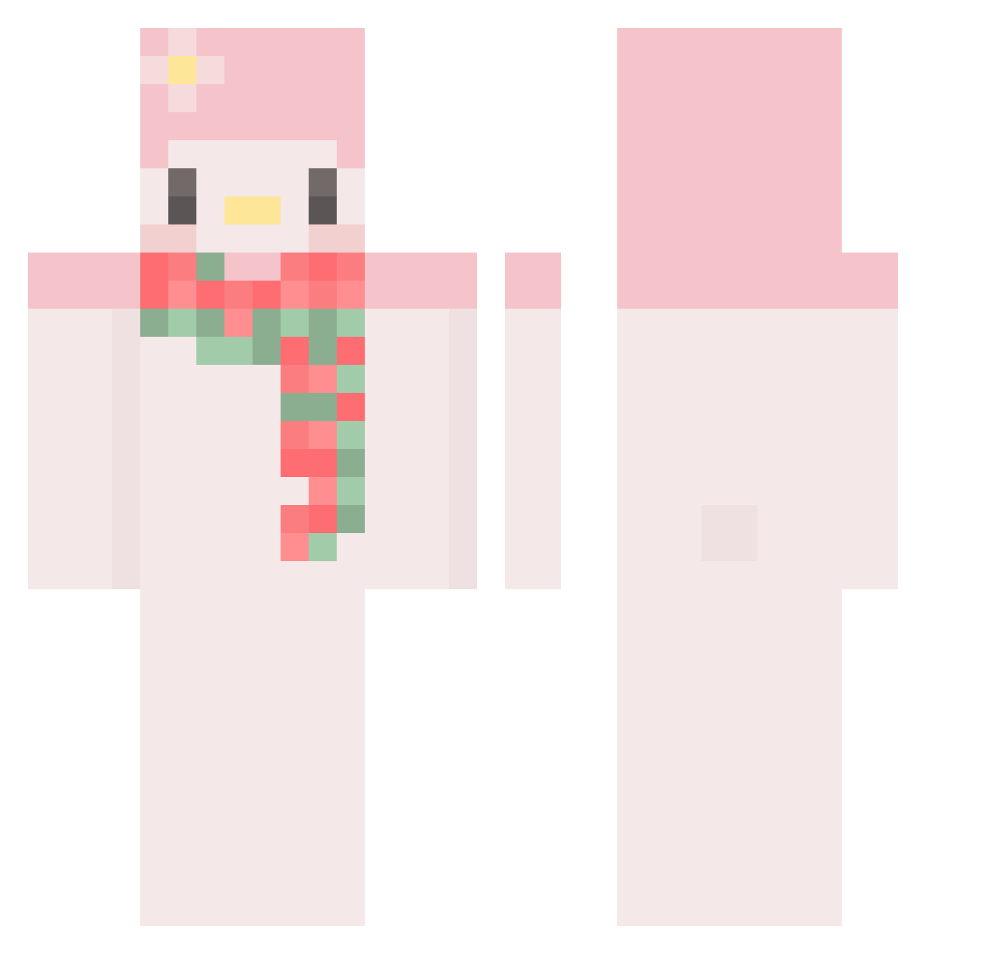 Hankom Minecraft skin, front and back view