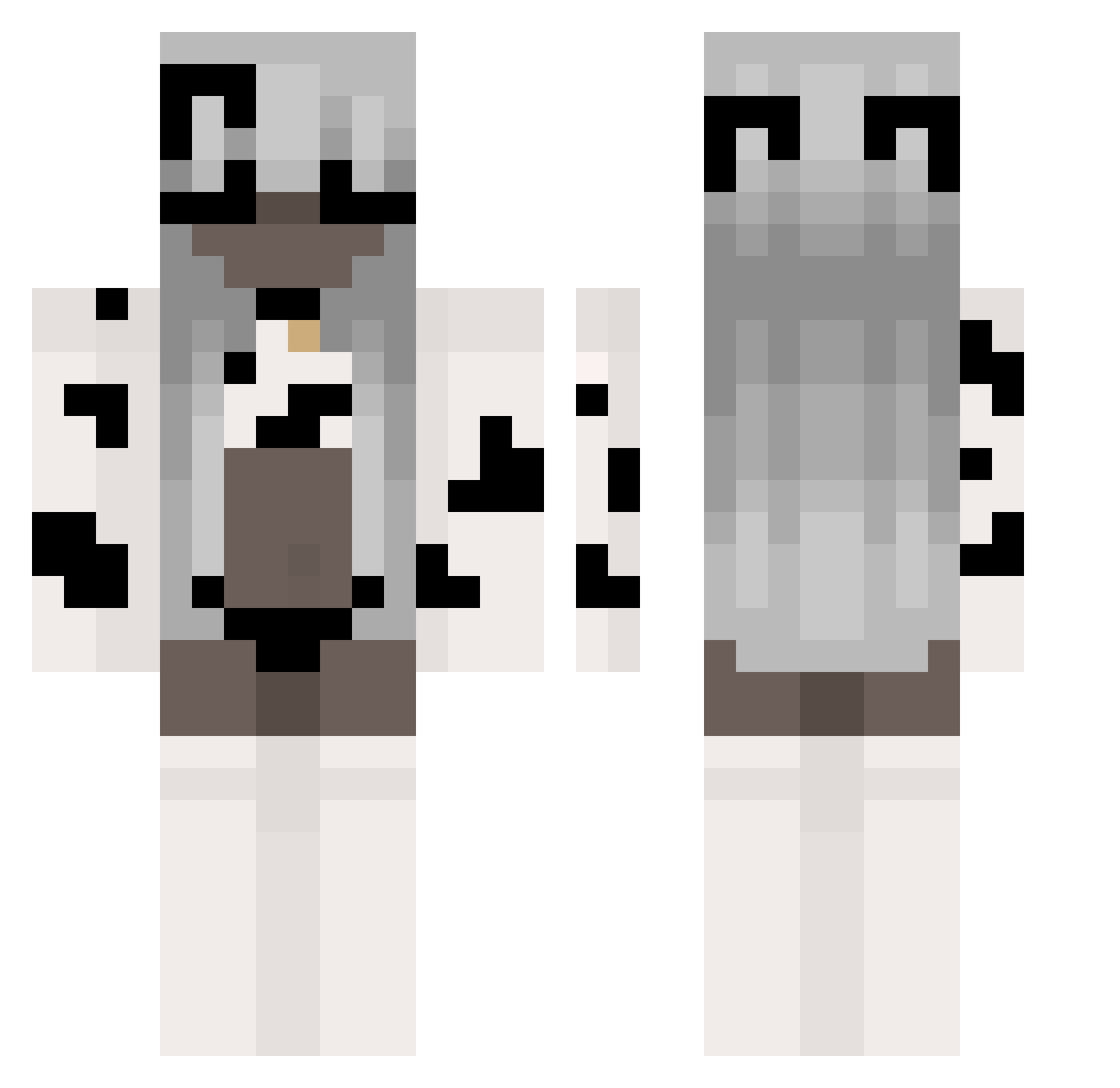 MoeLimma Minecraft skin, front and back view