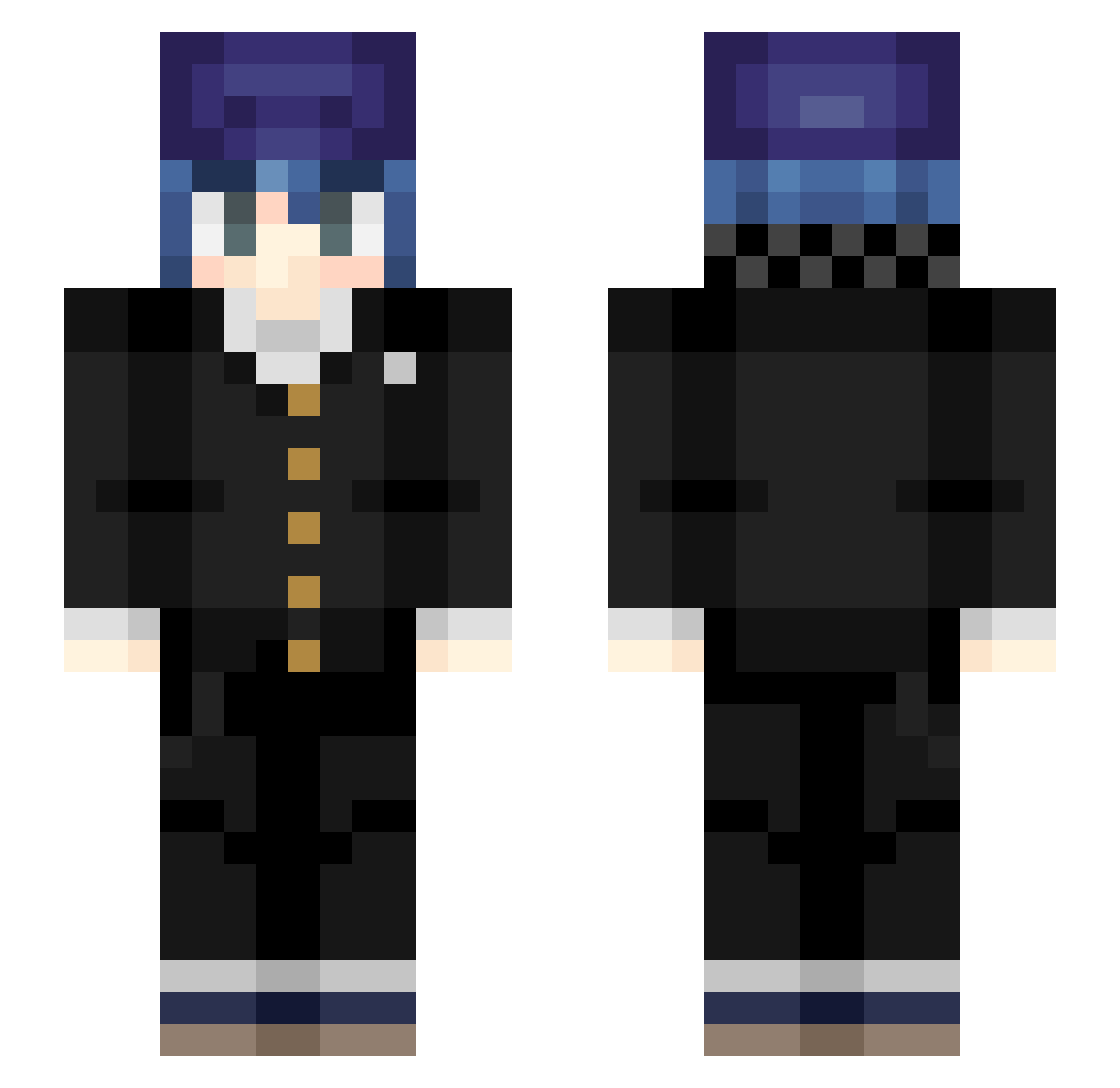 Lwzzo Minecraft skin, front and back view