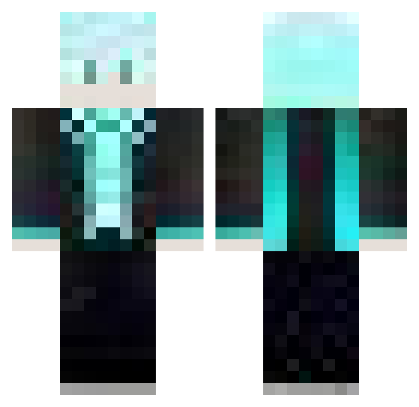 Precuring Minecraft skin, front and back view