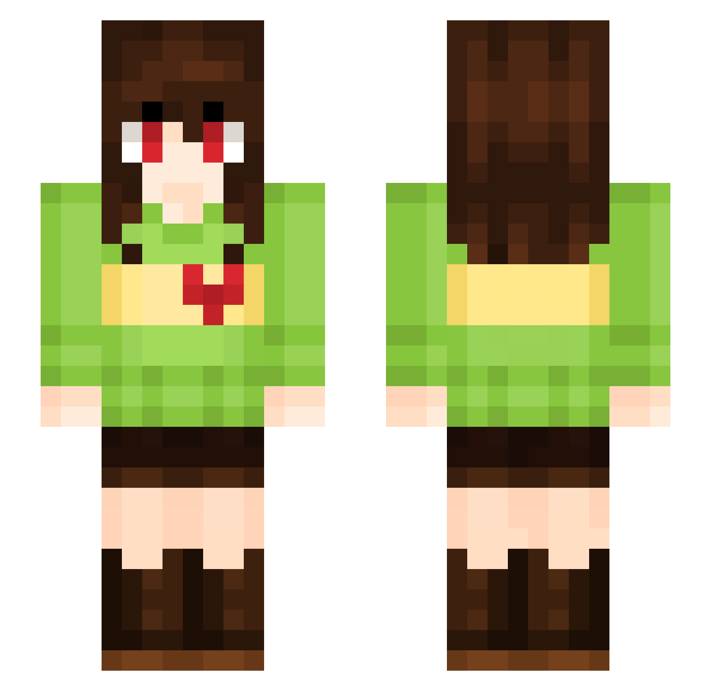 Sofiaines Minecraft skin, front and back view