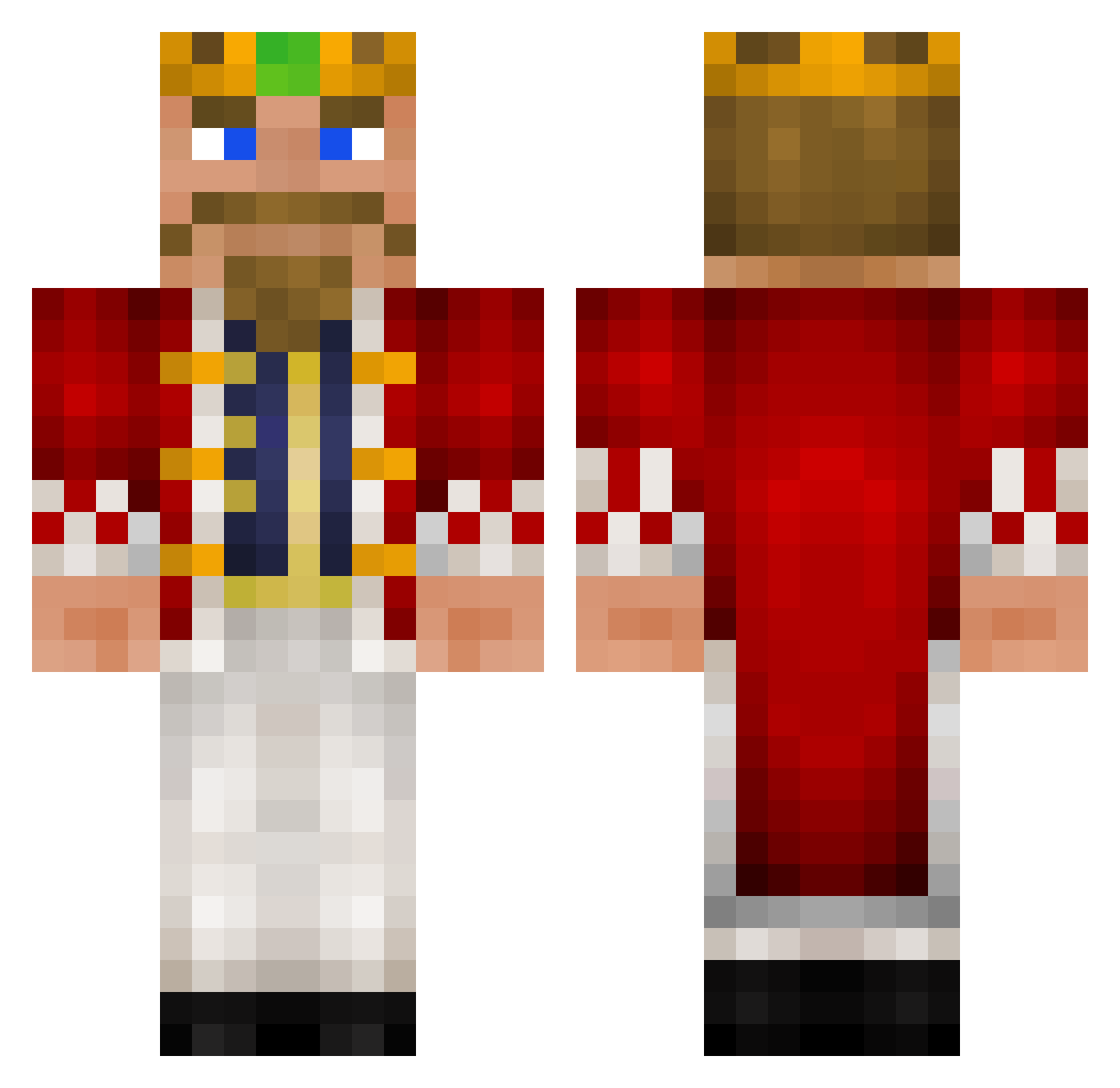 QuiteBonkers Minecraft skin, front and back view