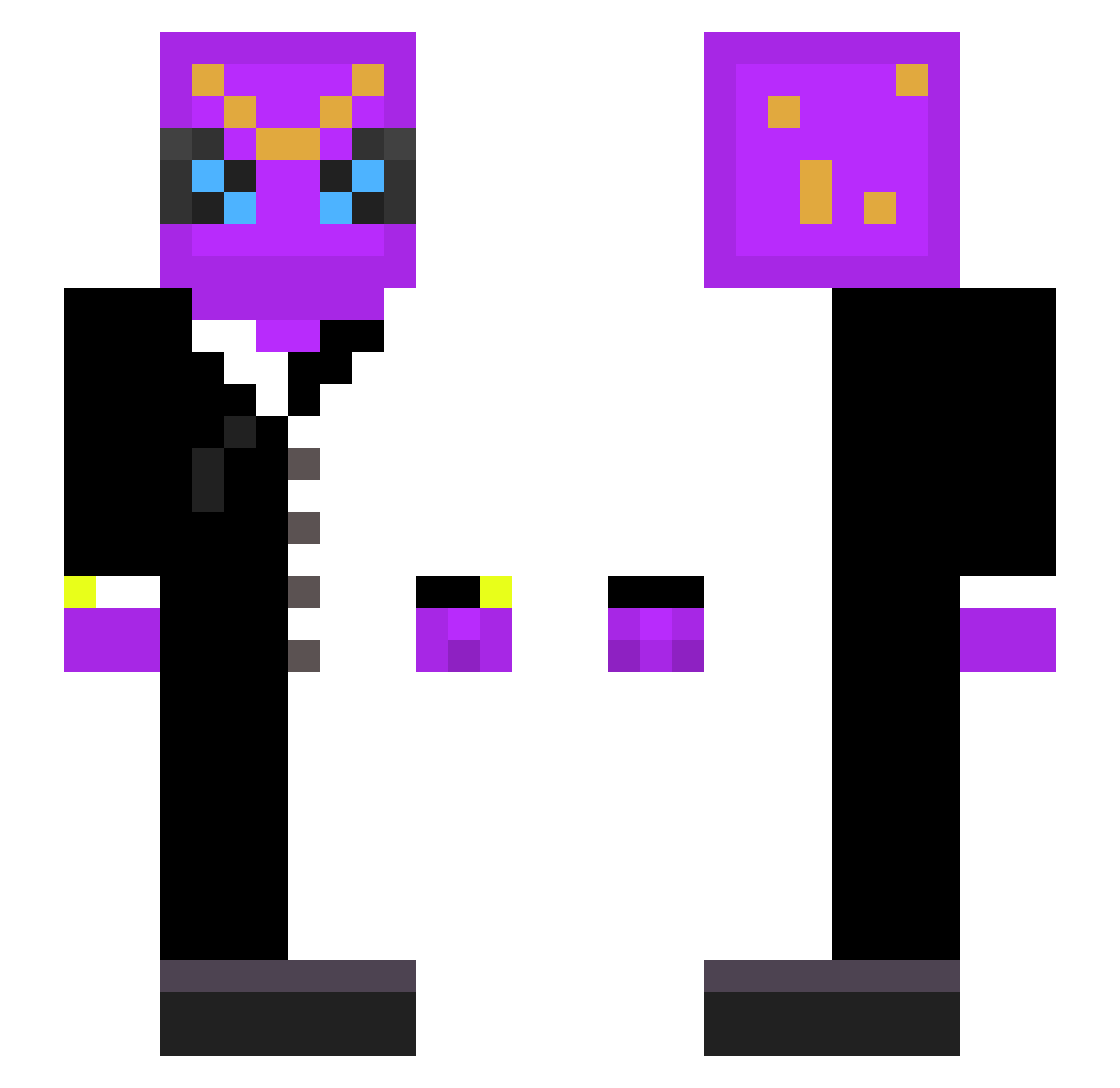 poggerfroger Minecraft skin, front and back view