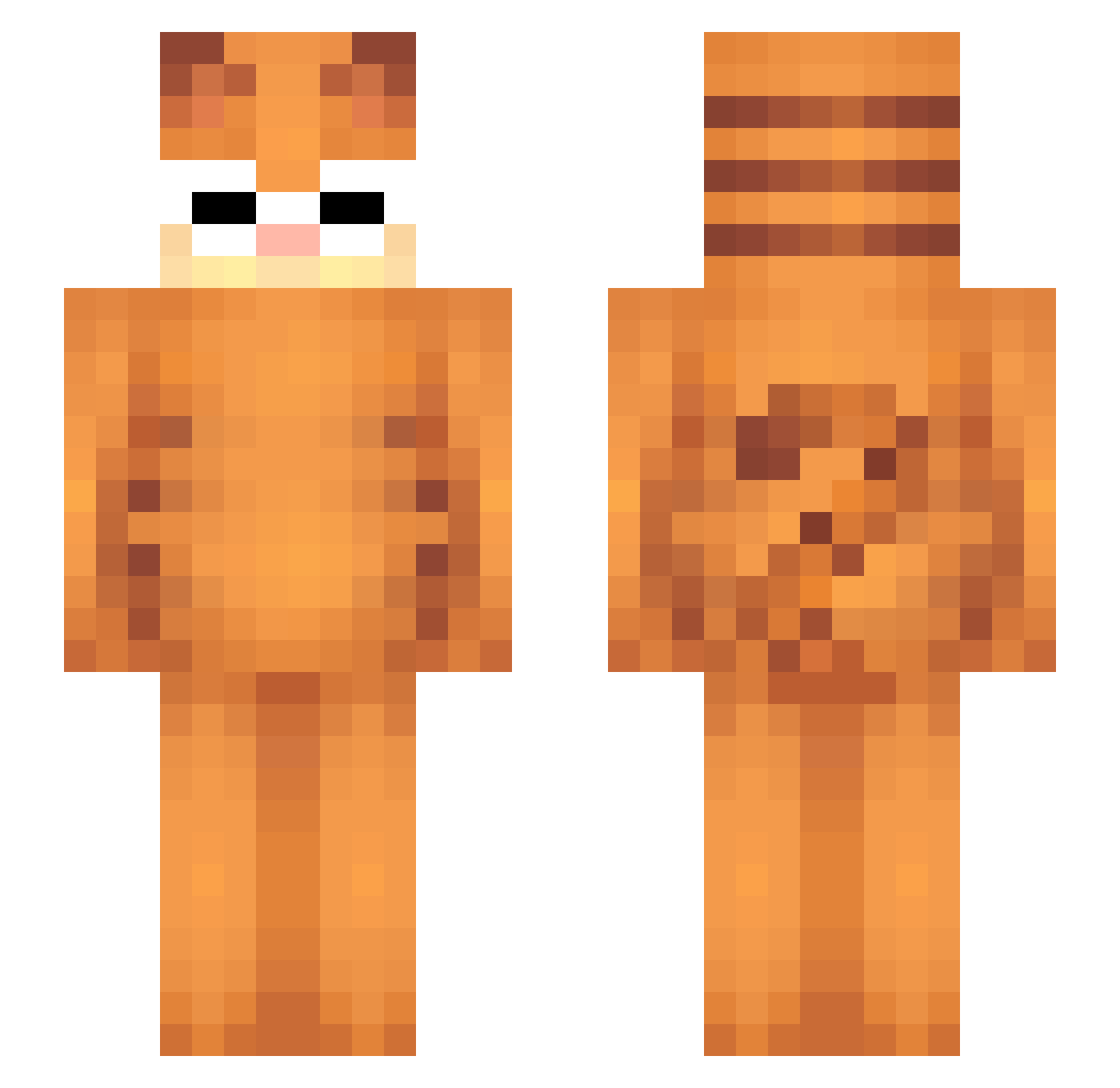 Clockwrx Minecraft skin, front and back view