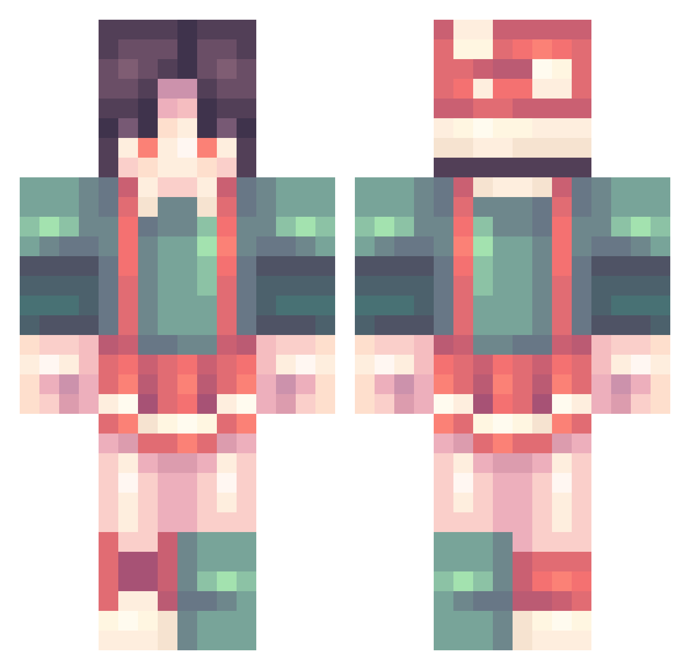 NarwhalMan08 Minecraft skin, front and back view