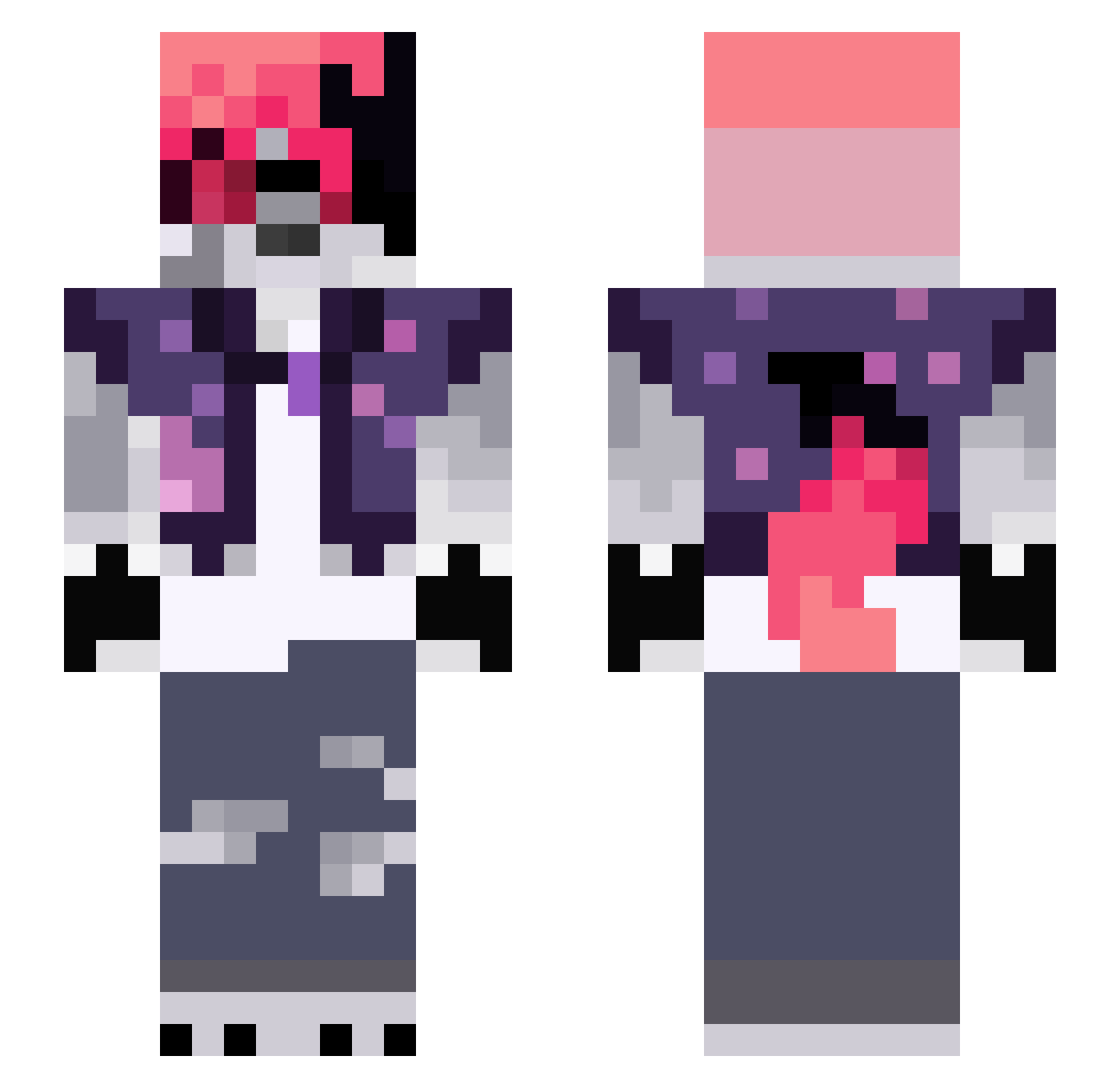 Charz7842 Minecraft skin, front and back view