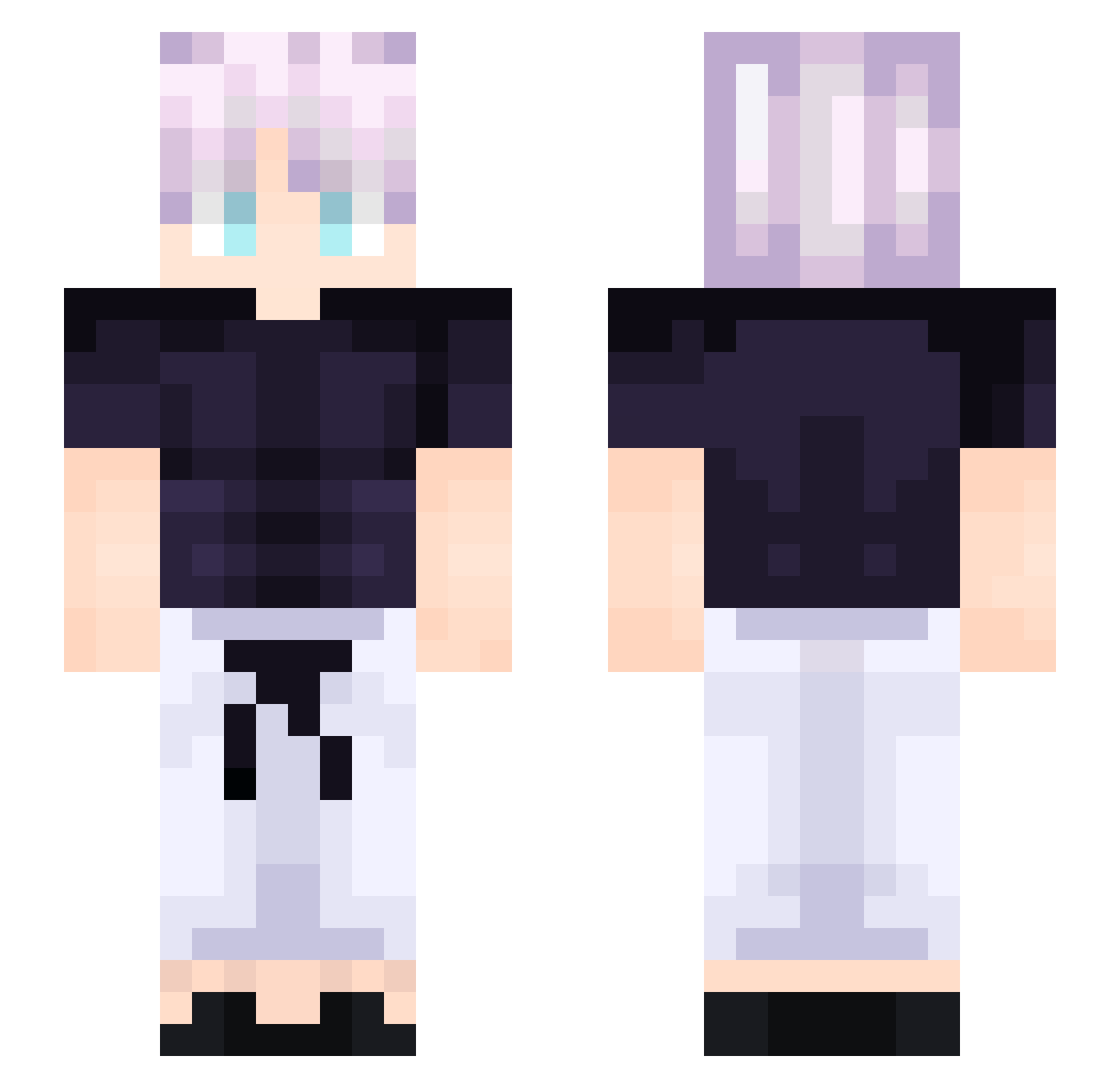 Testers Minecraft skin, front and back view