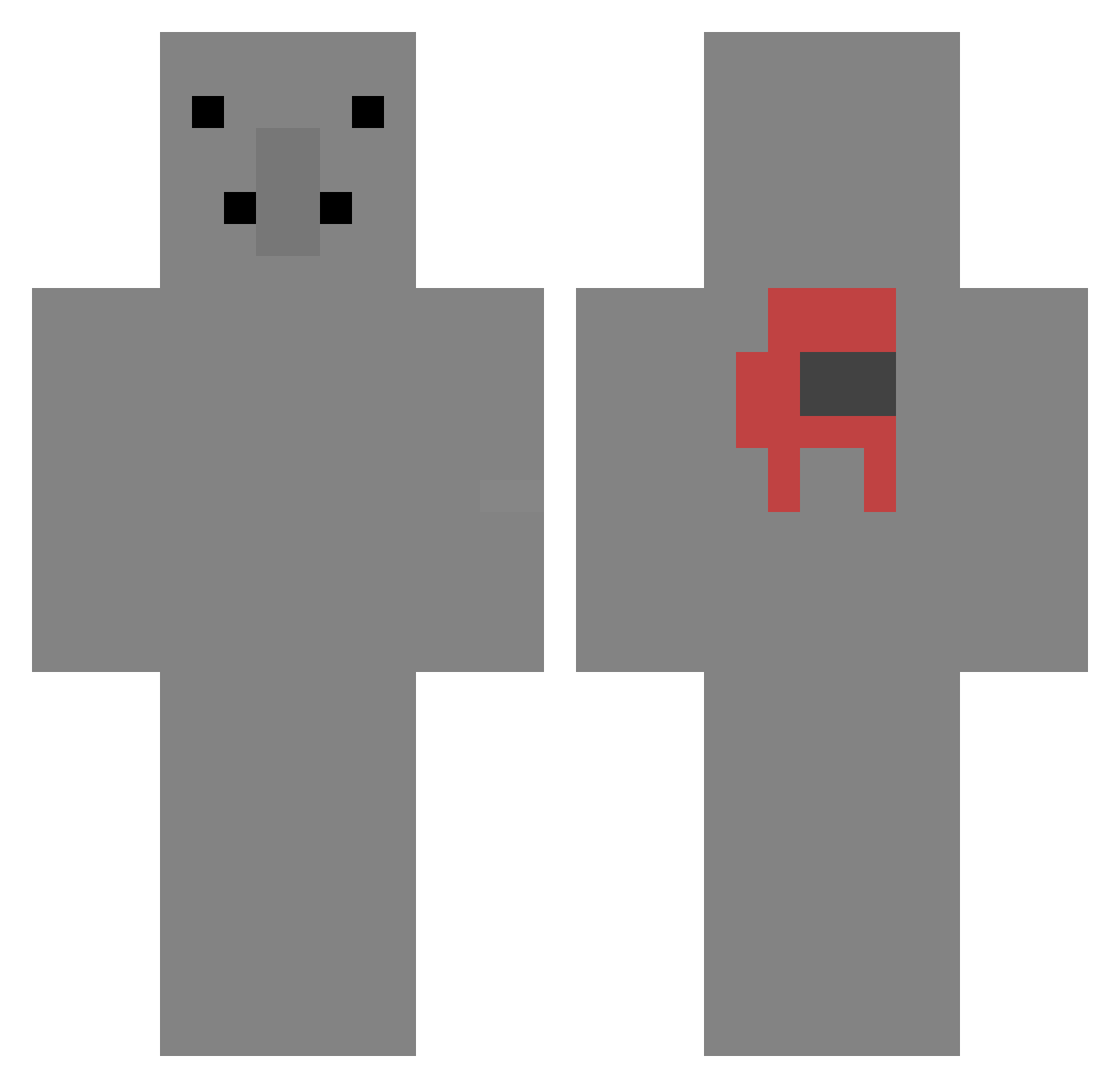 WPMosker Minecraft skin, front and back view