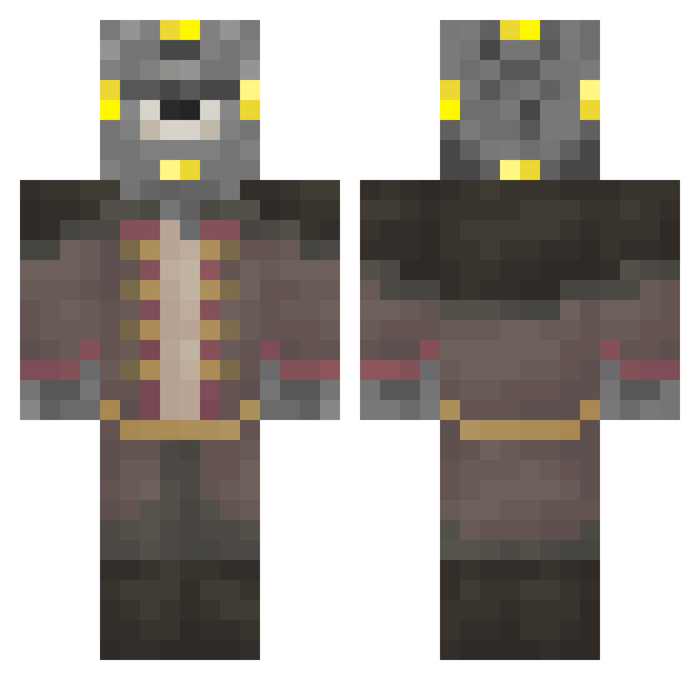 FenLander Minecraft skin, front and back view