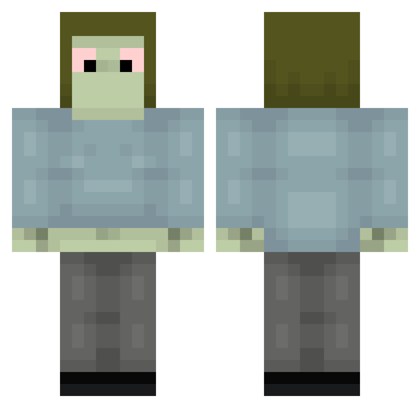 Frzdai Minecraft skin, front and back view