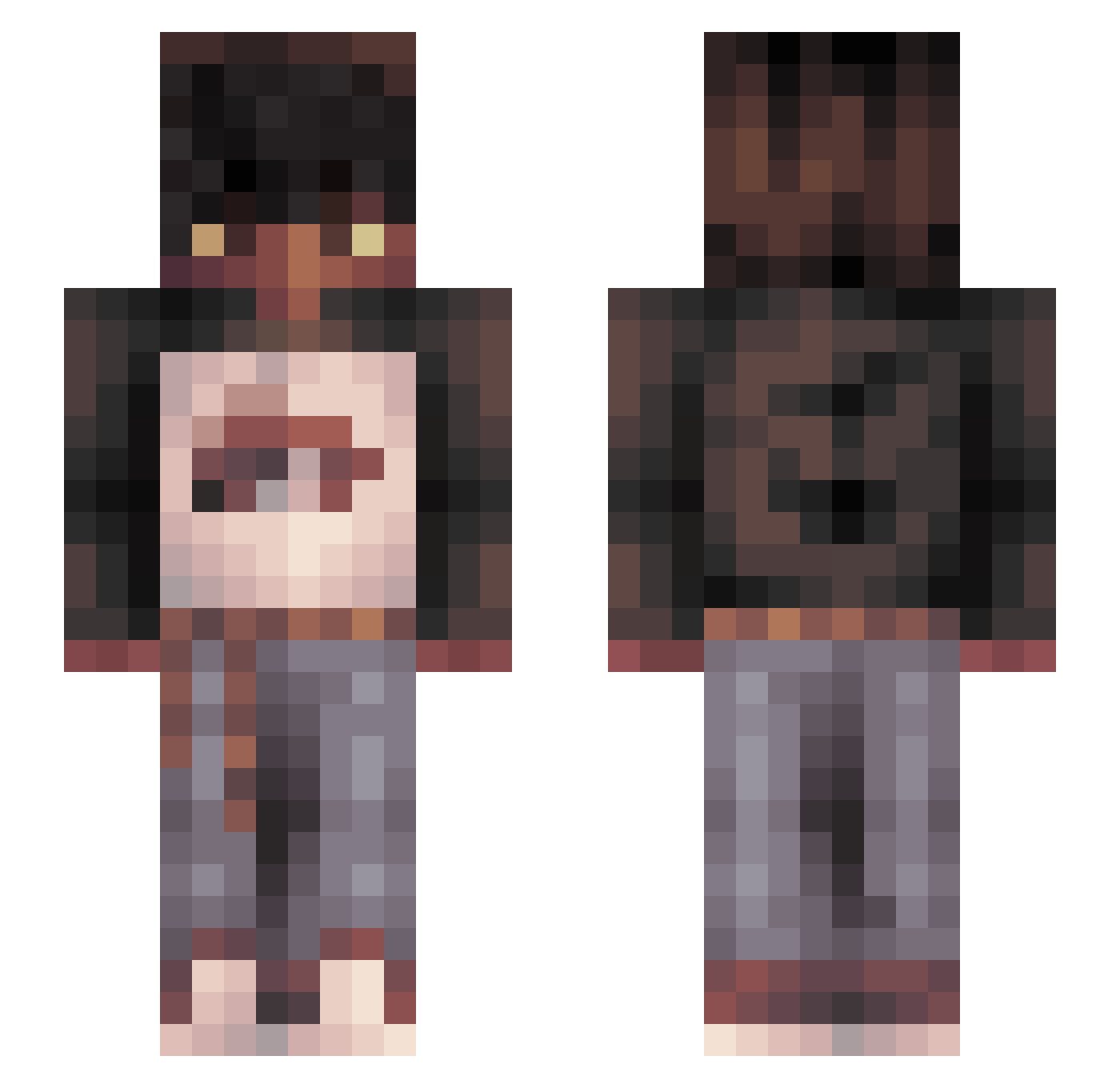 littlesamster Minecraft skin, front and back view