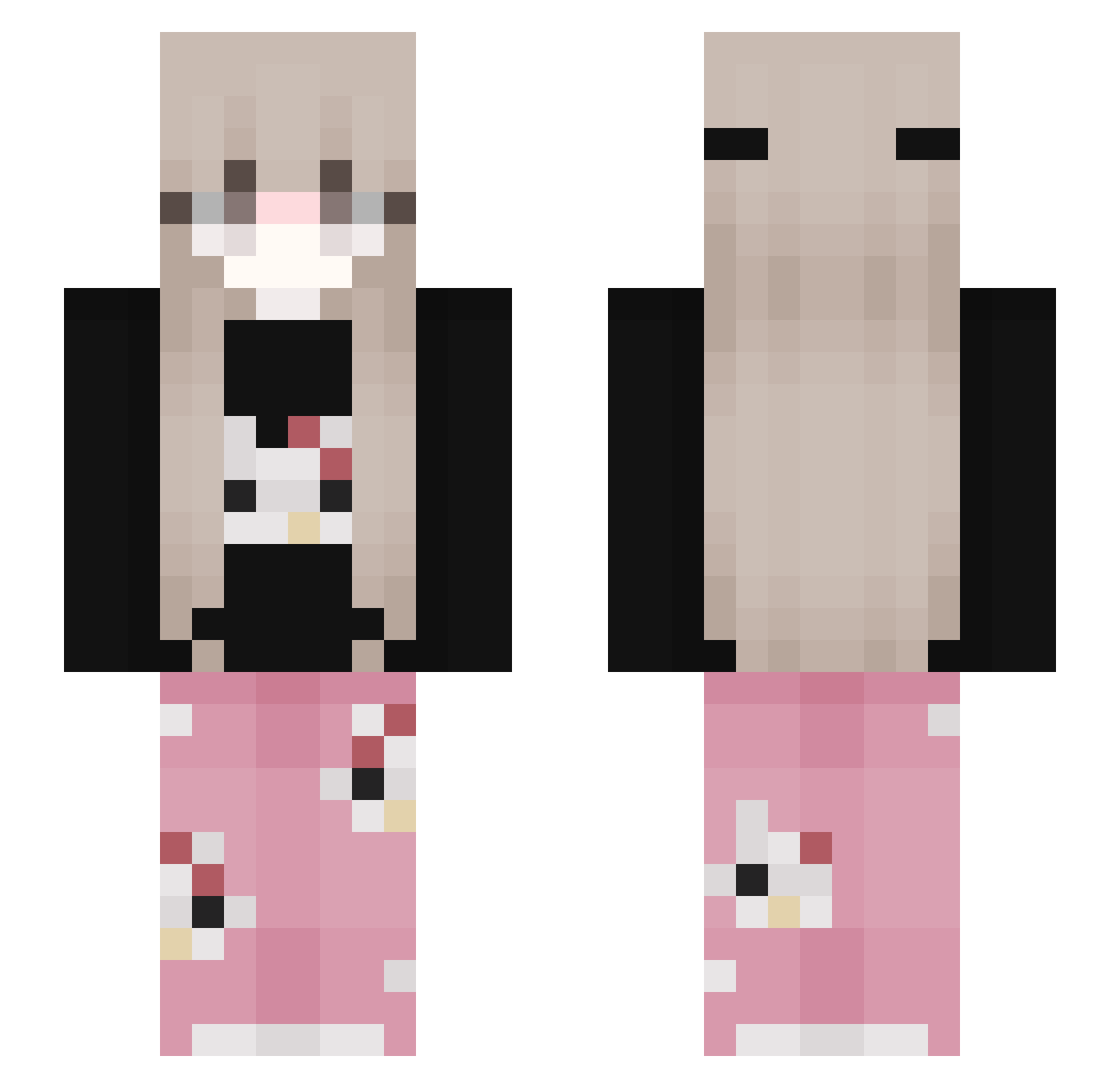 Izzy6 Minecraft skin, front and back view