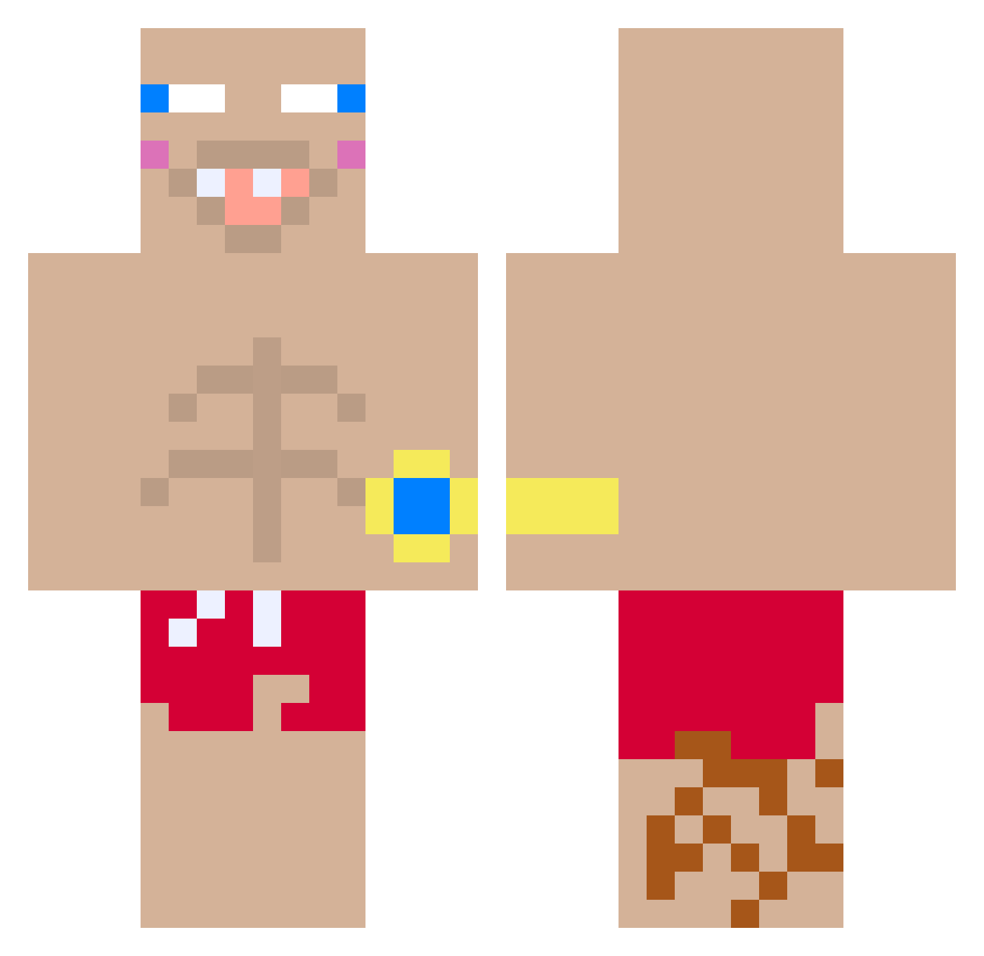 NotCappe Minecraft skin, front and back view