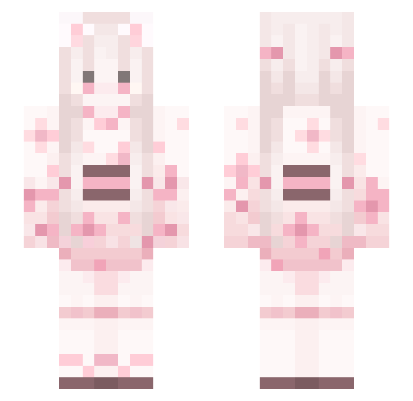 NoteEver Minecraft skin, front and back view