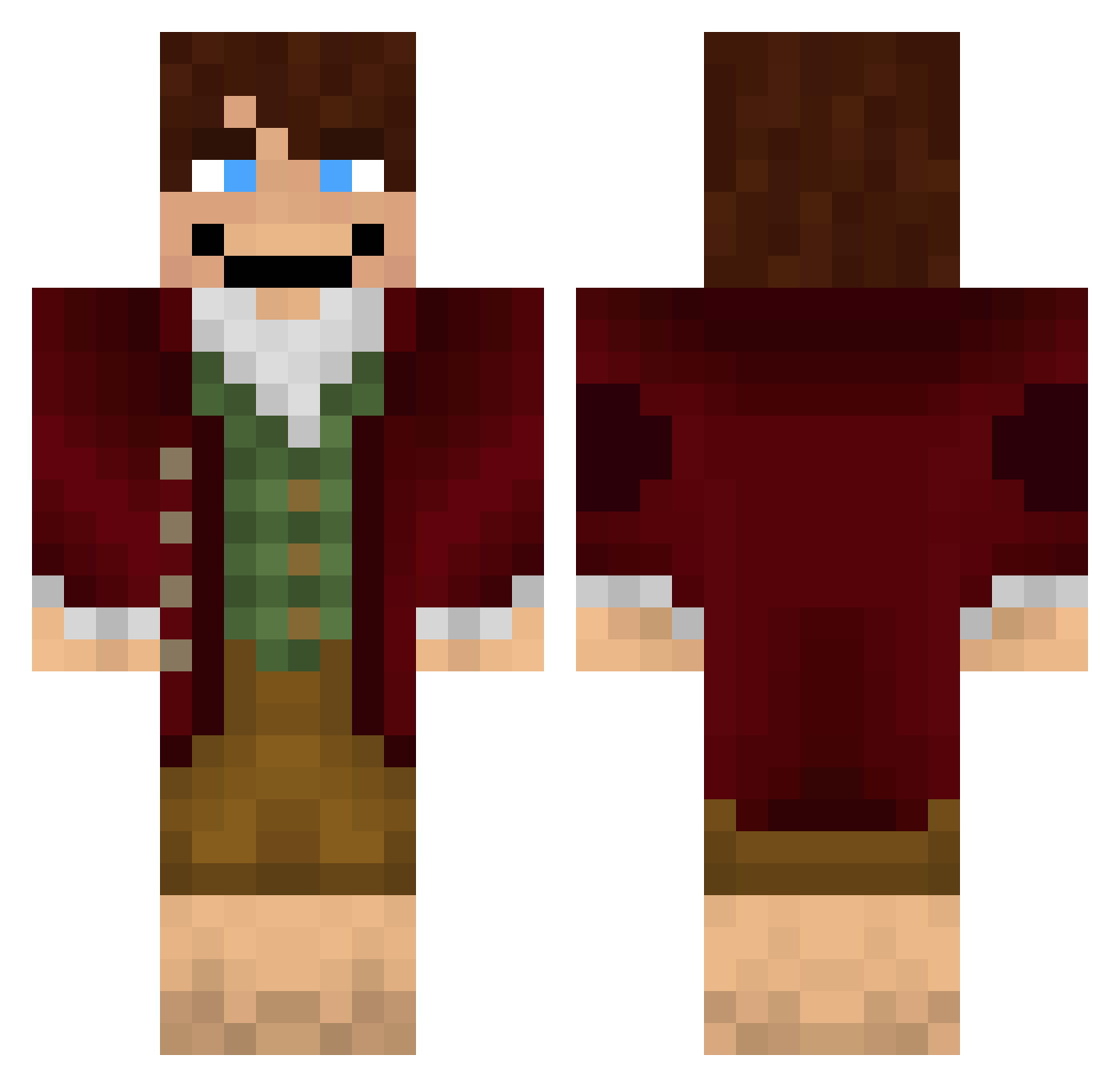 PanKondrad Minecraft skin, front and back view