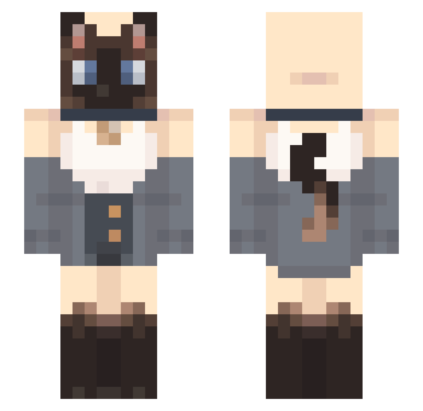 ReniArtz Minecraft skin, front and back view