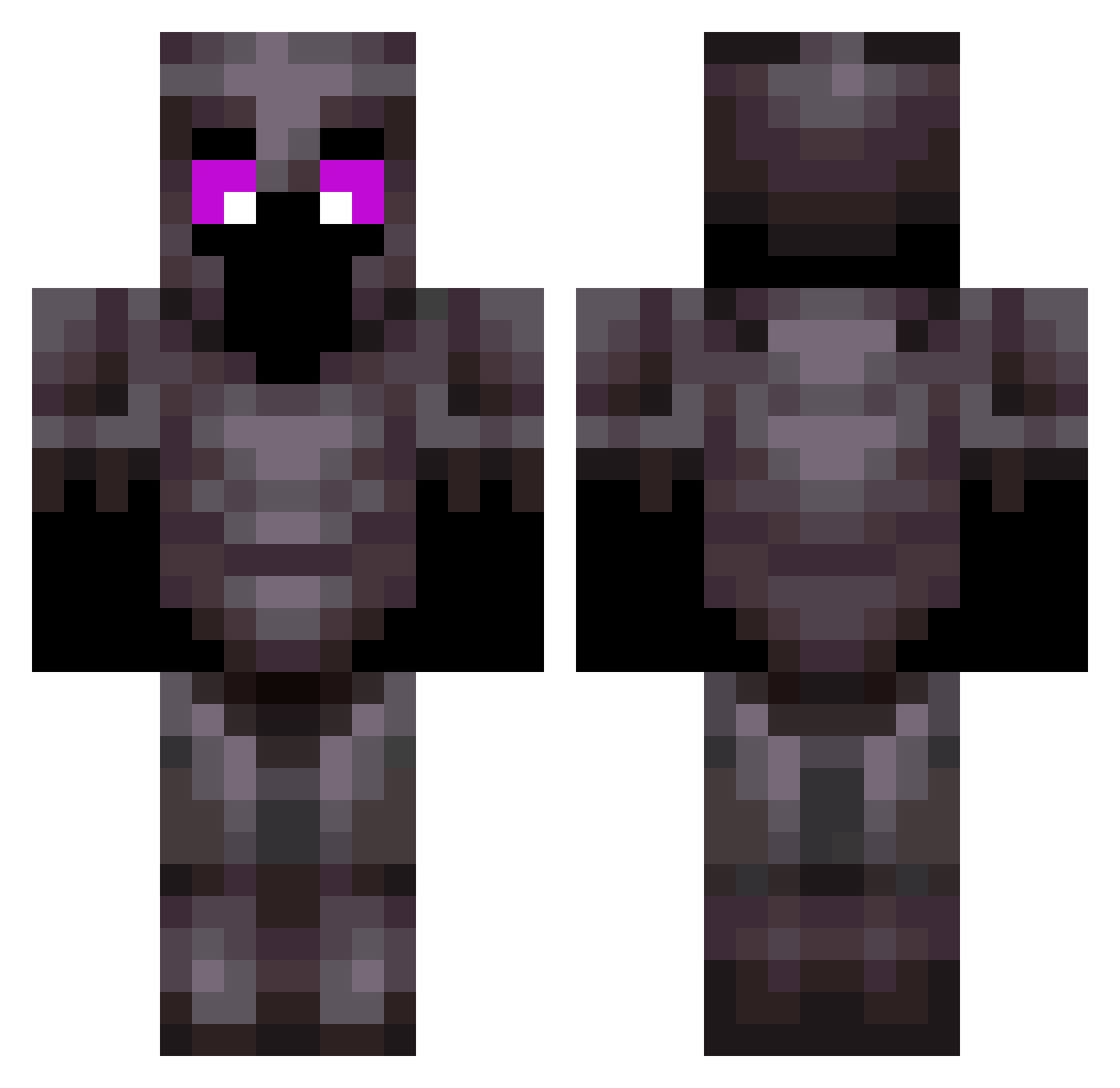 Sanegami Minecraft skin, front and back view