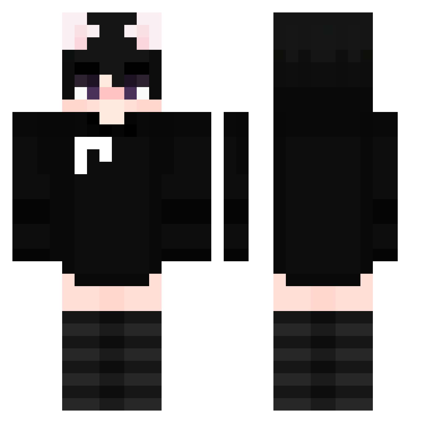 TuttoLuni Minecraft skin, front and back view