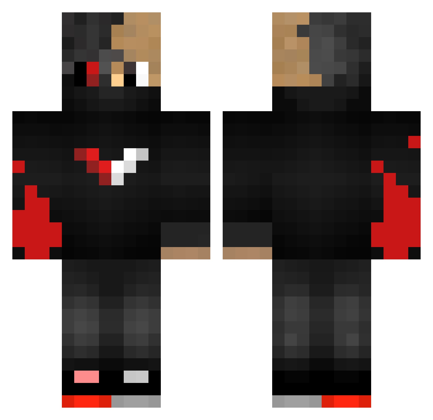 DubstepSword Minecraft skin, front and back view