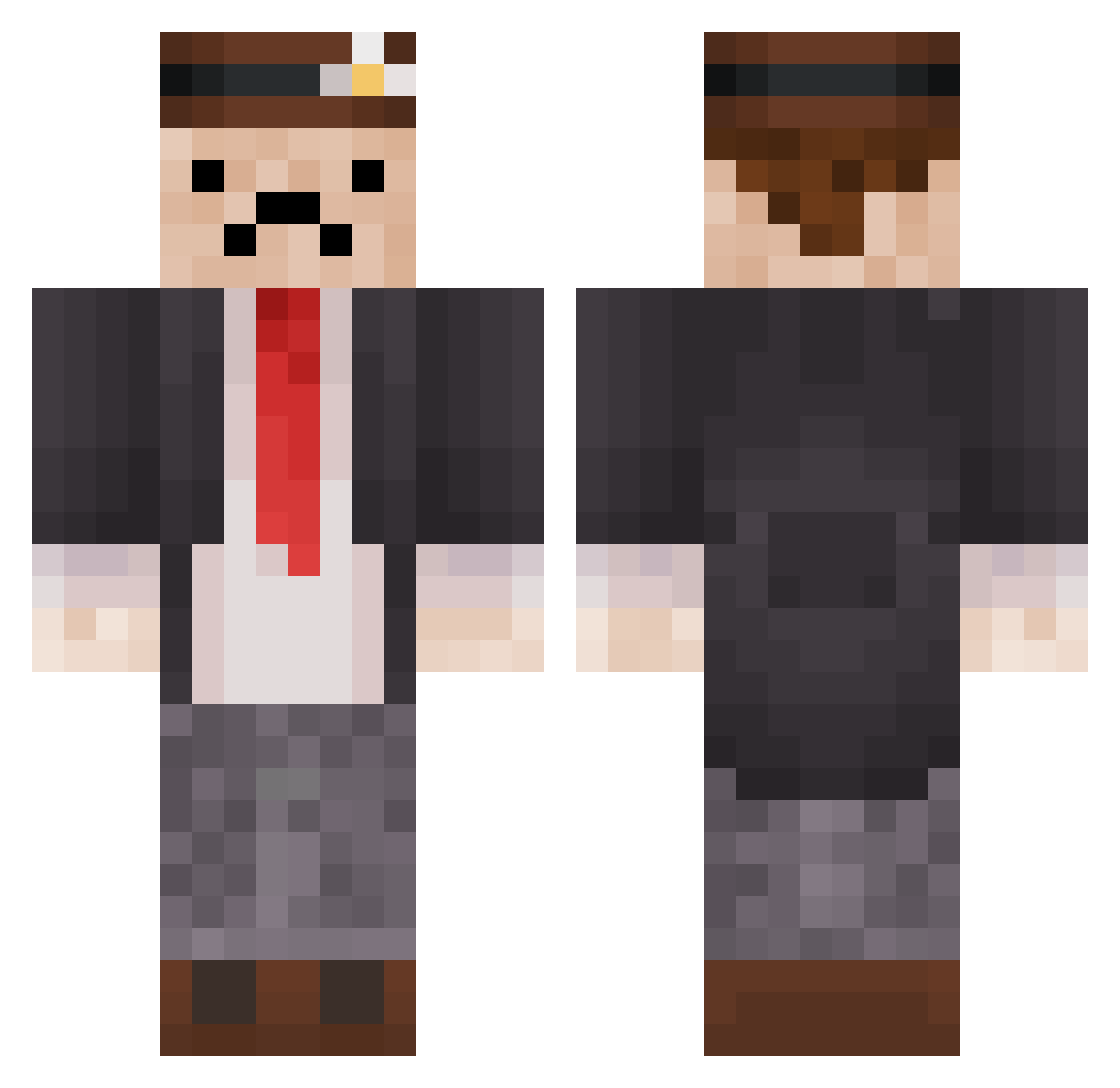 KingNugget72 Minecraft skin, front and back view