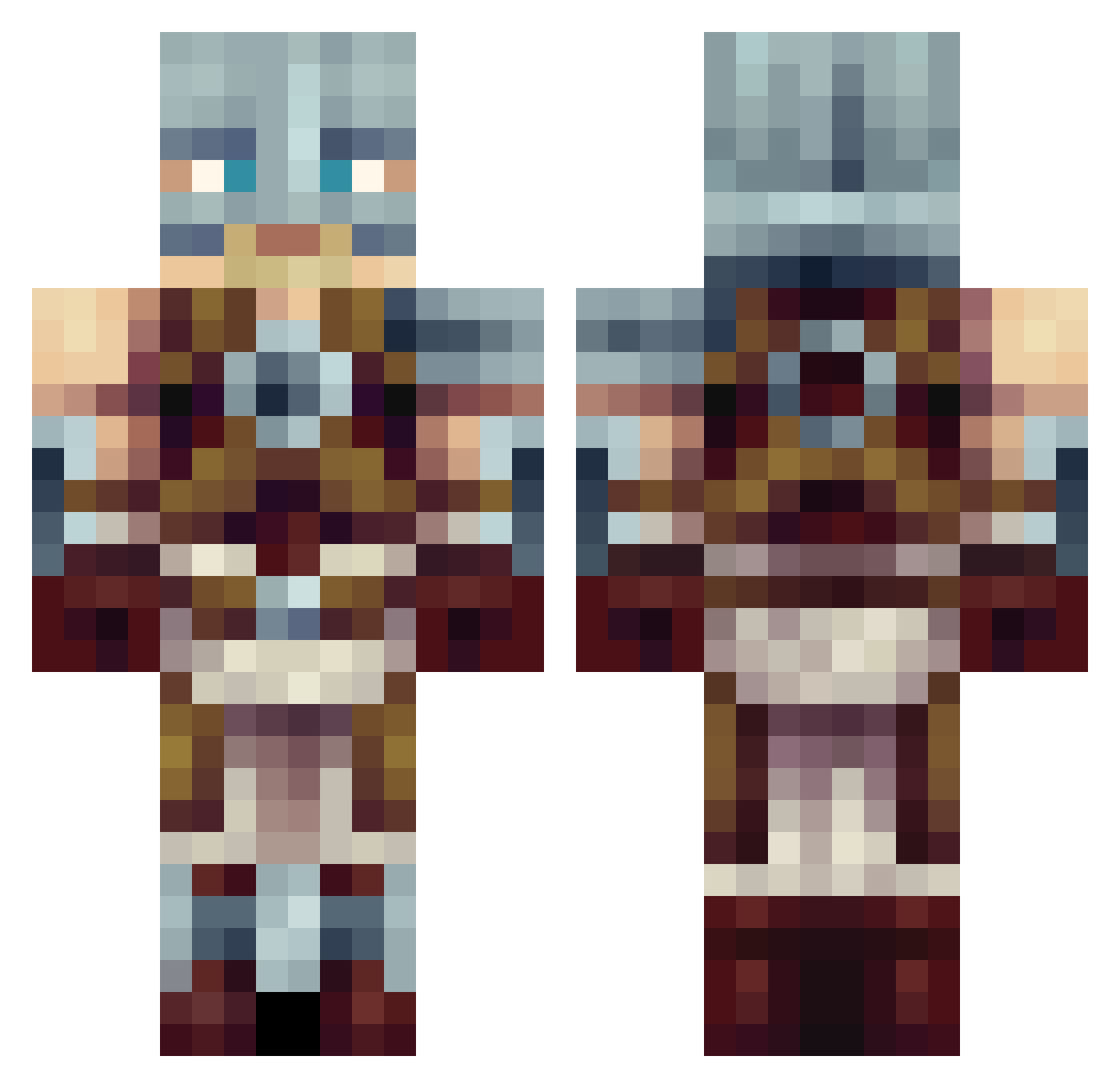 narco8 Minecraft skin, front and back view