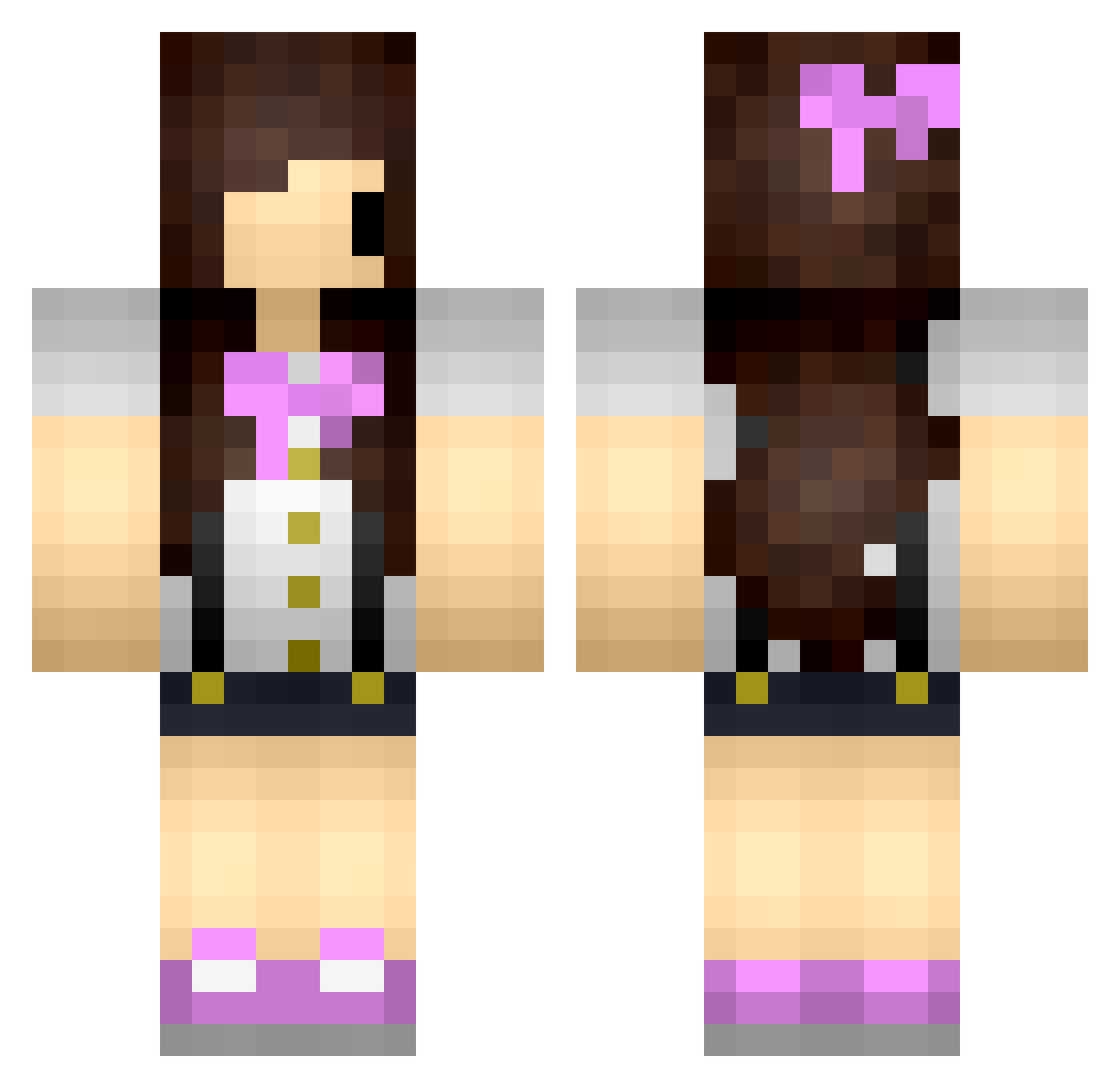 malediction Minecraft skin, front and back view