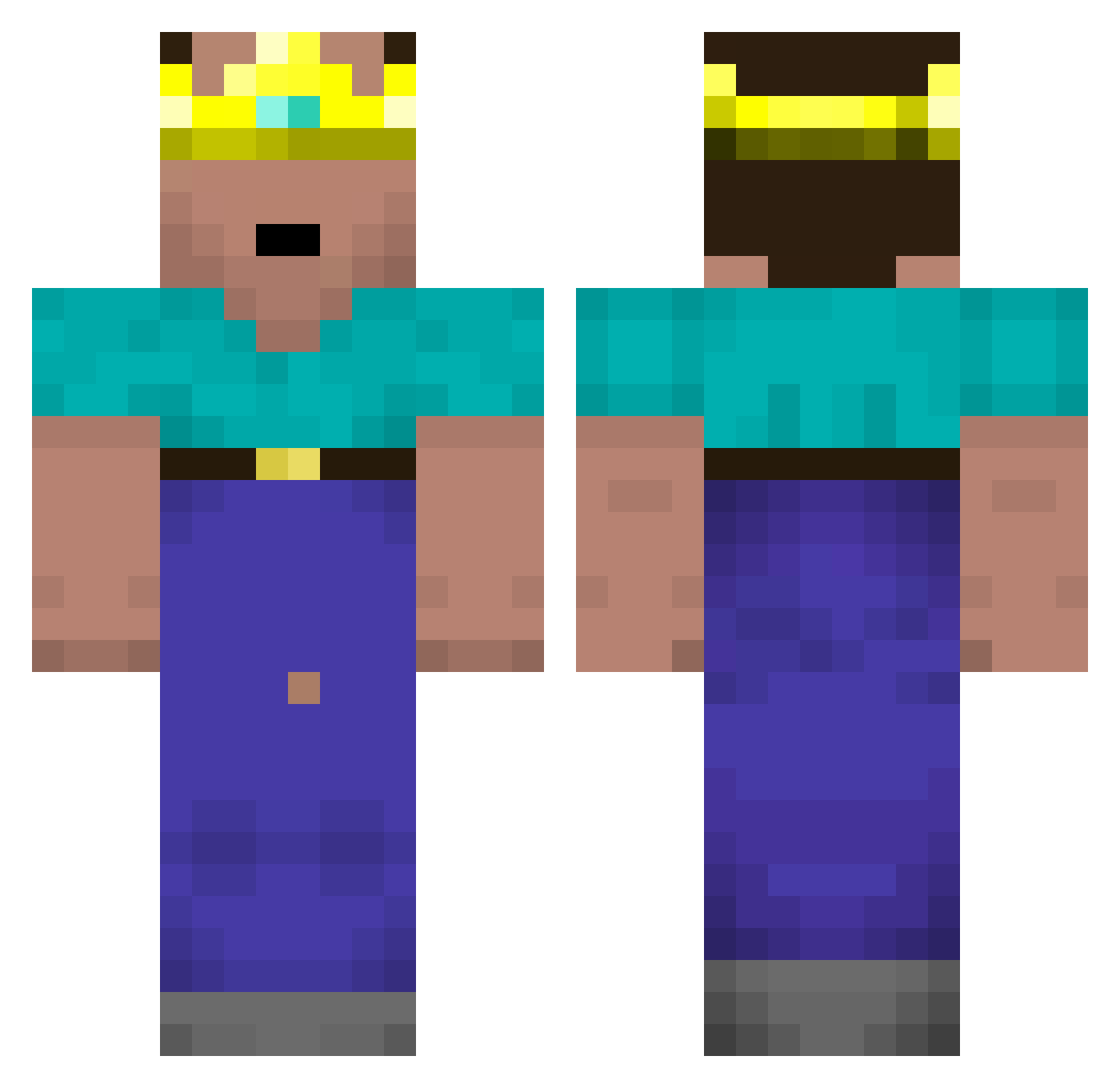 shnytz Minecraft skin, front and back view