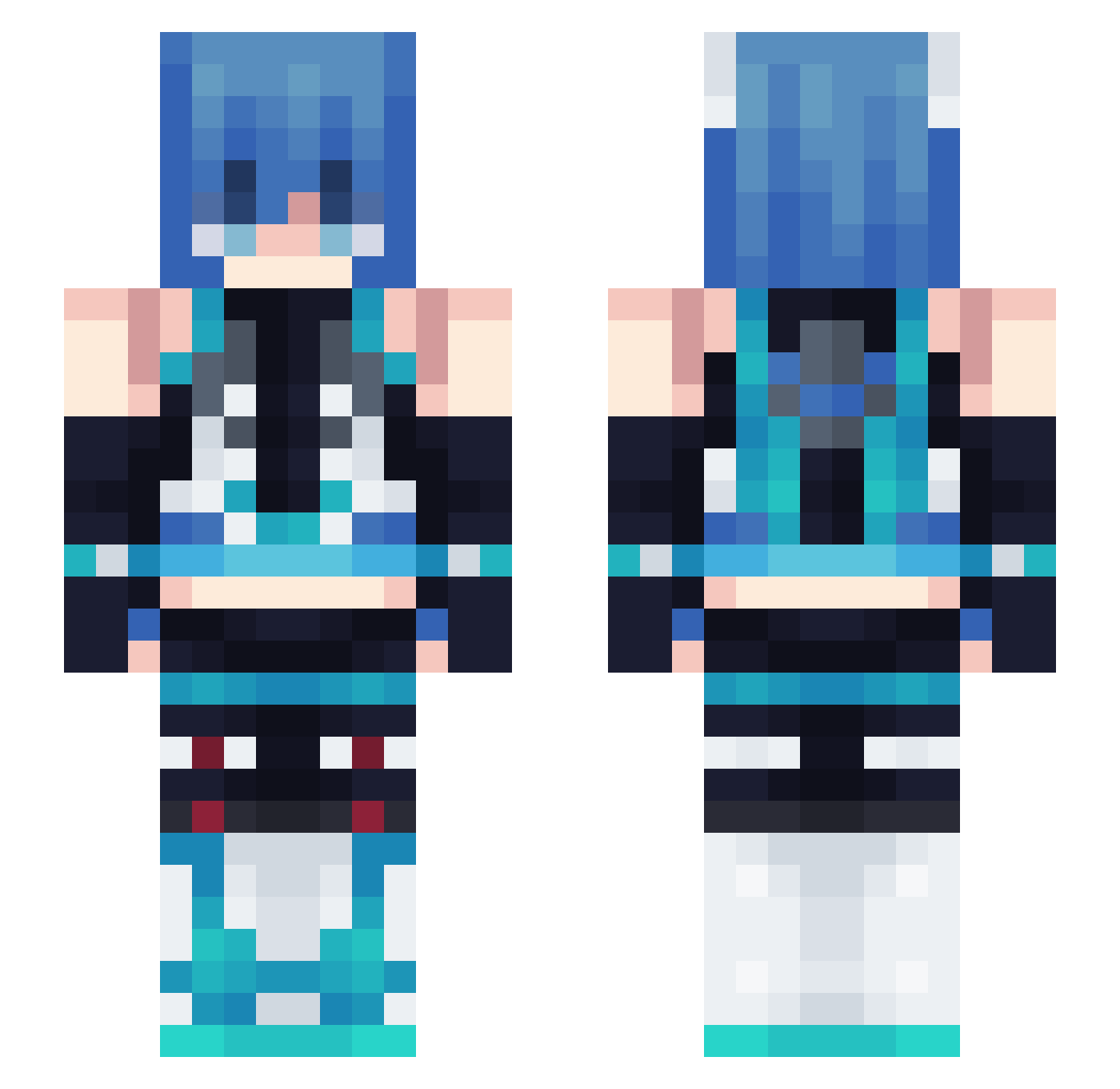 ryooski Minecraft skin, front and back view