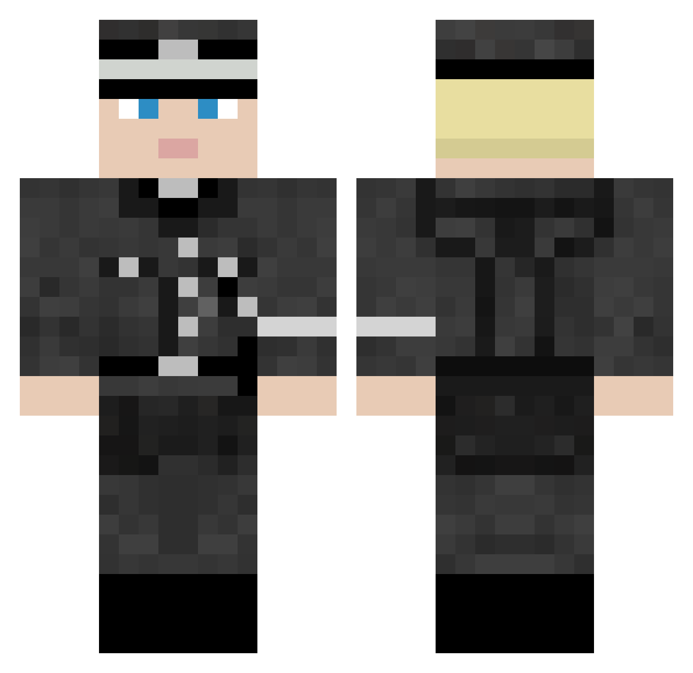 Geputzt_Tanke Minecraft skin, front and back view