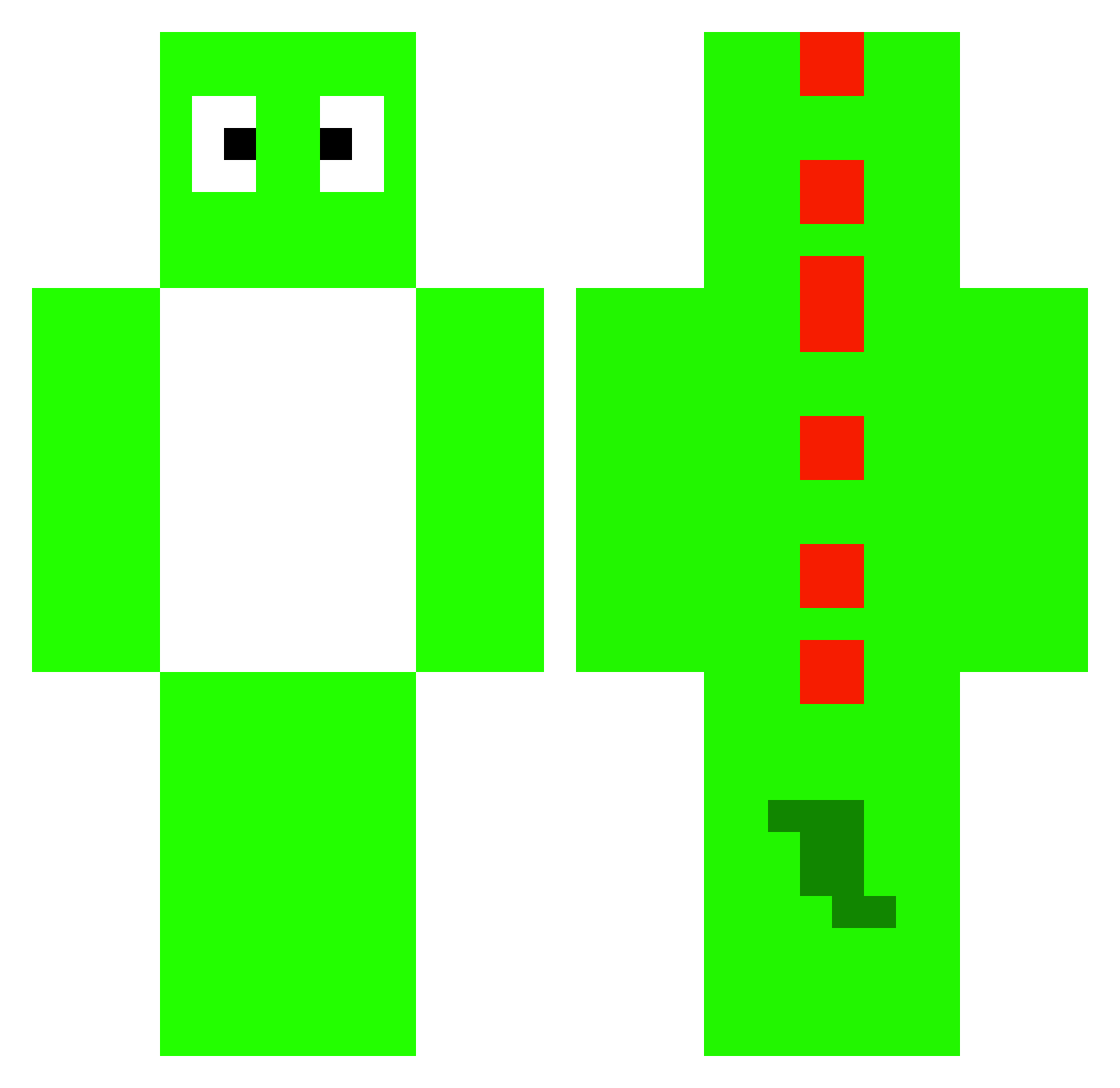 Yoshilife_101 Minecraft skin, front and back view