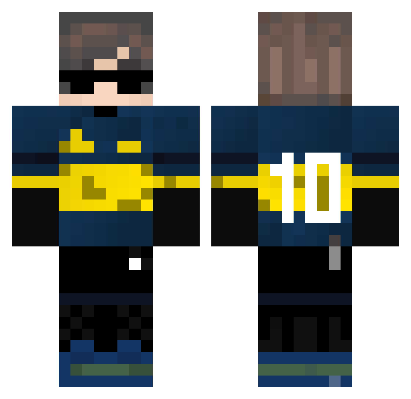Romanls10 Minecraft skin, front and back view