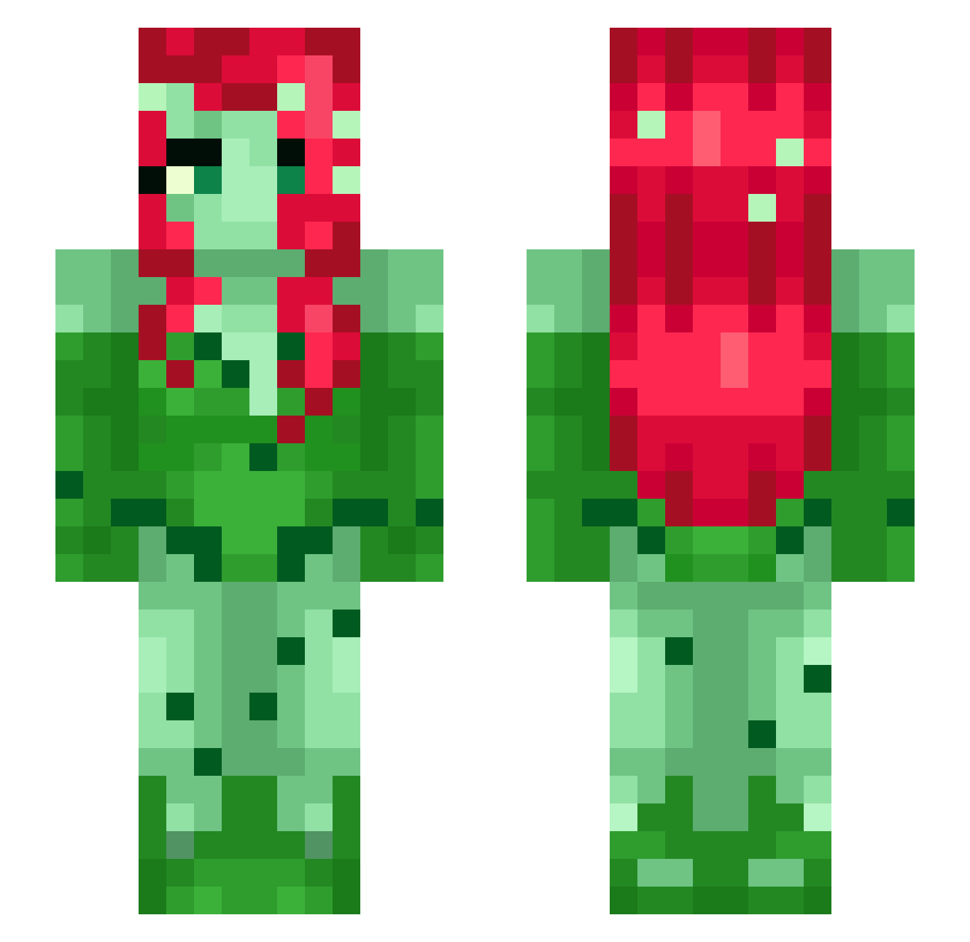 miilkiskies Minecraft skin, front and back view