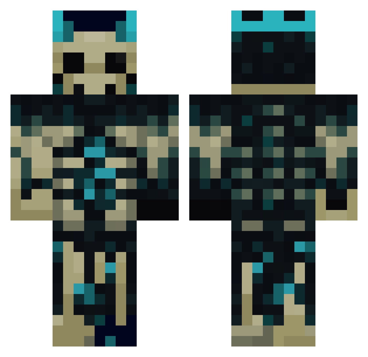 Sawers Minecraft skin, front and back view