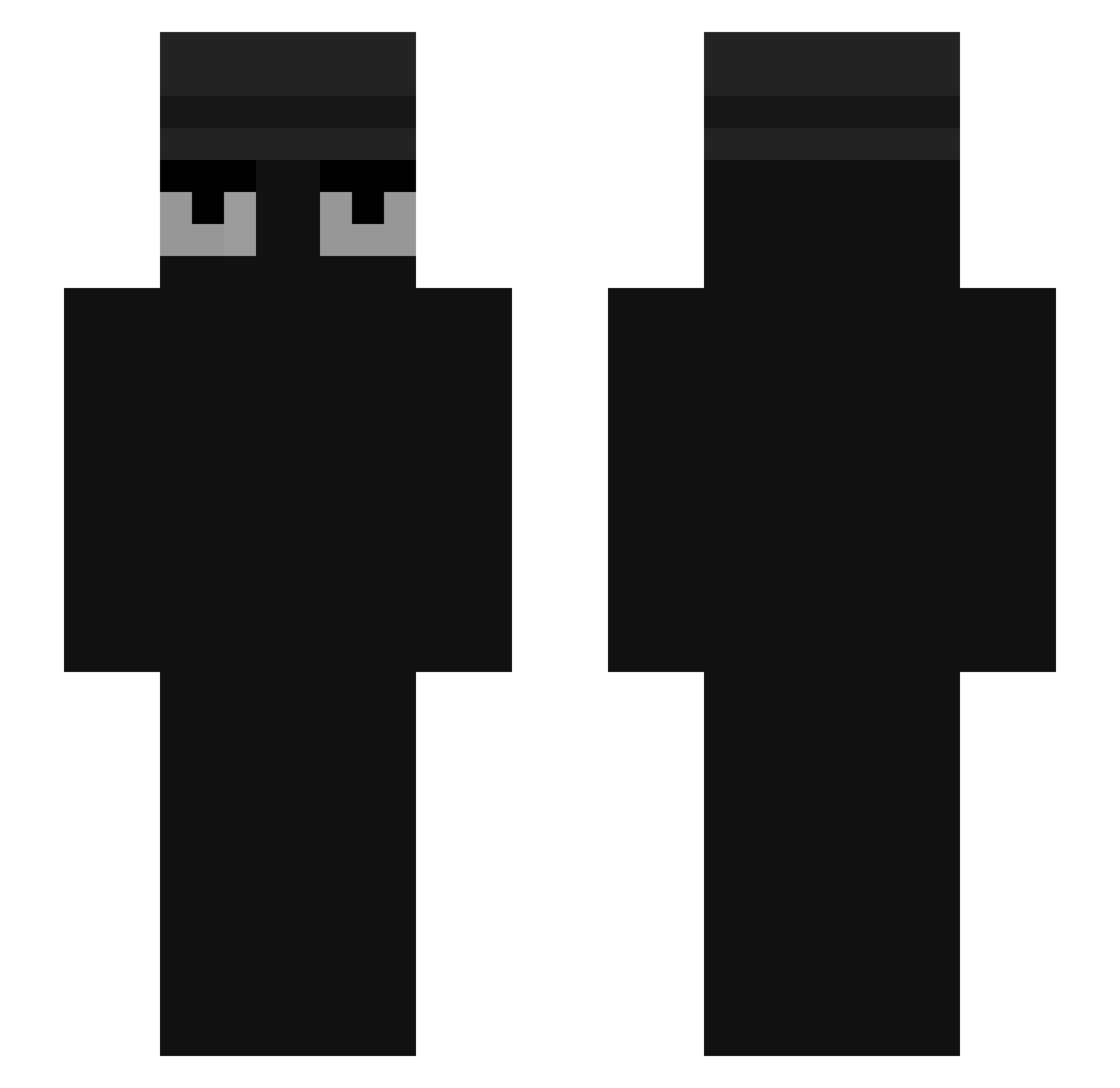 Famulus Minecraft skin, front and back view