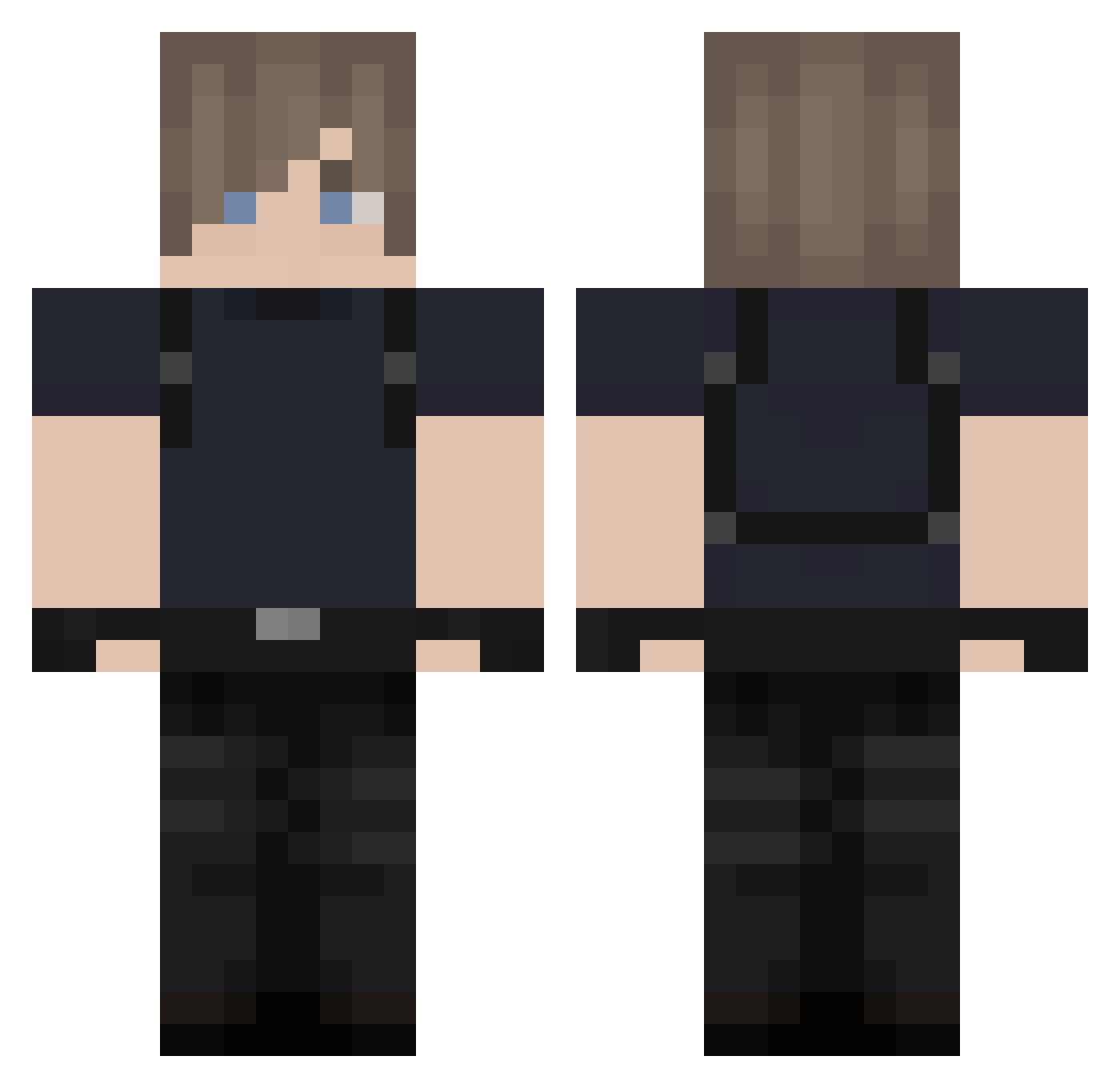 monster_miso Minecraft skin, front and back view