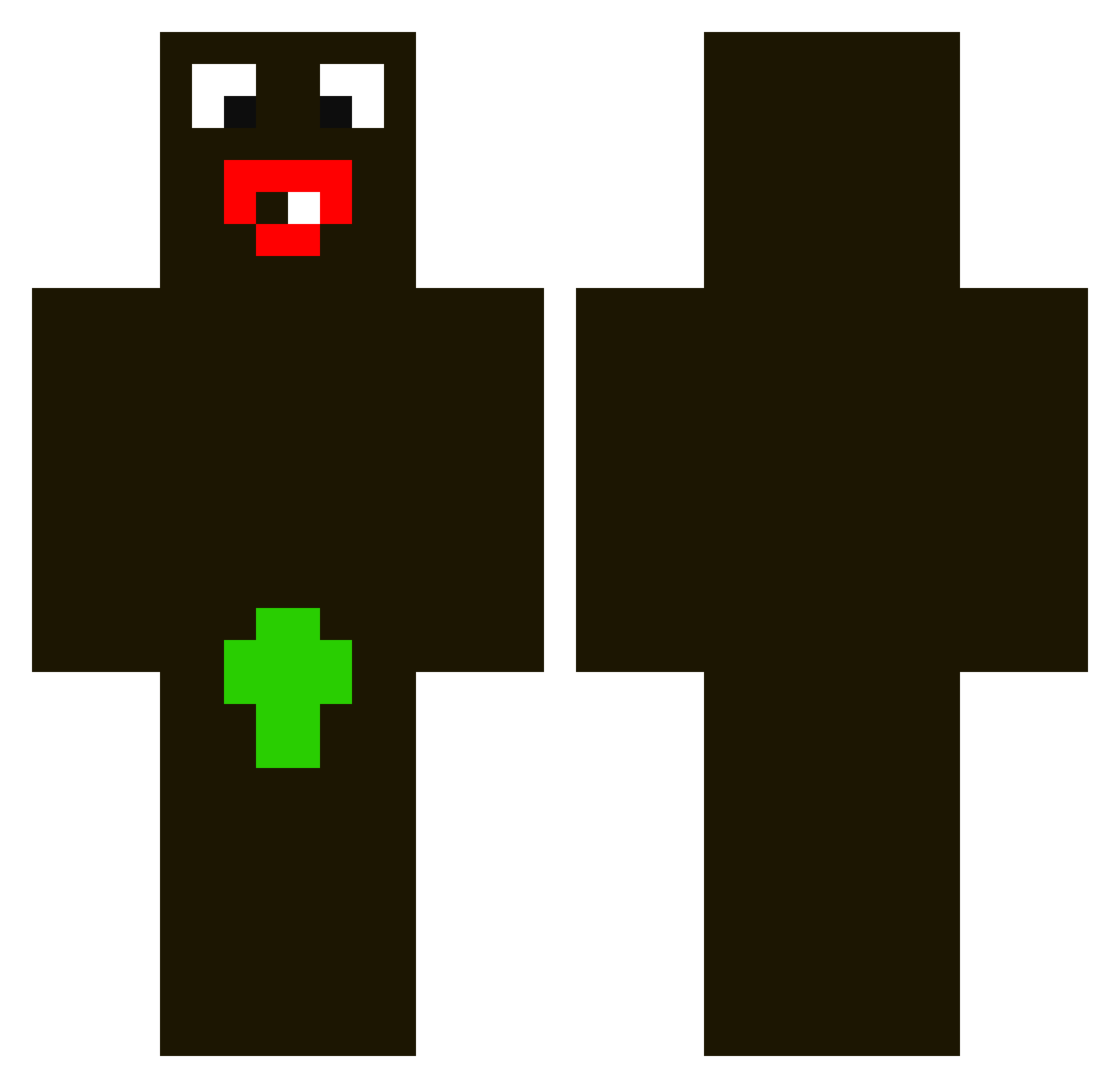 Shytnik Minecraft skin, front and back view