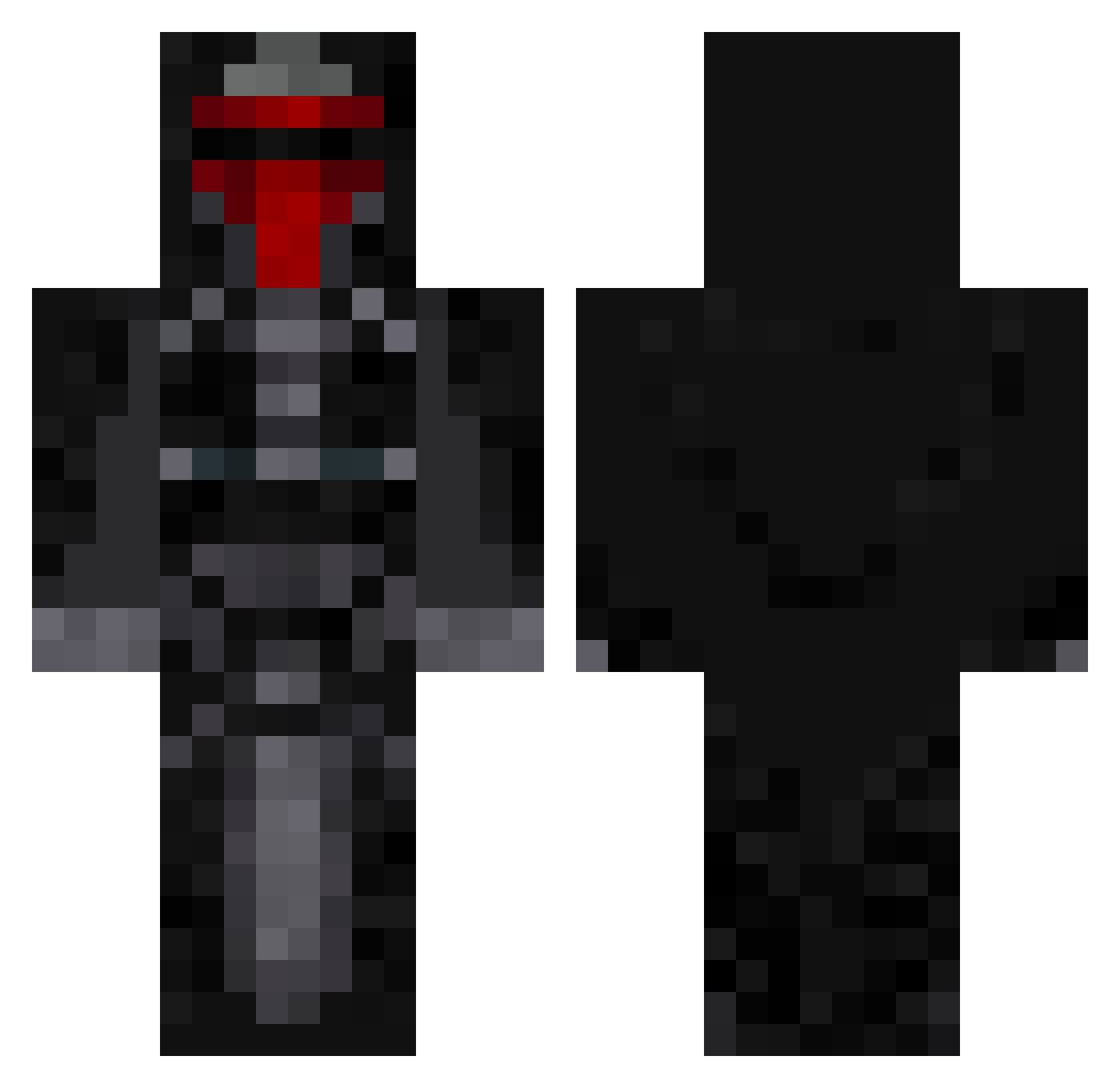 Revan293 Minecraft skin, front and back view