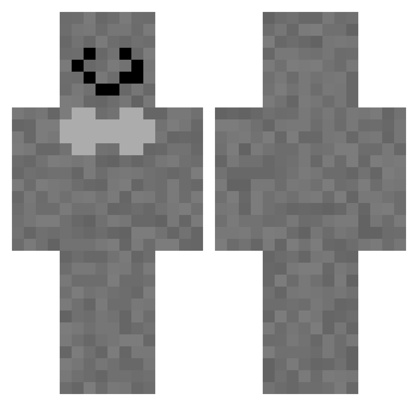 mortnis Minecraft skin, front and back view