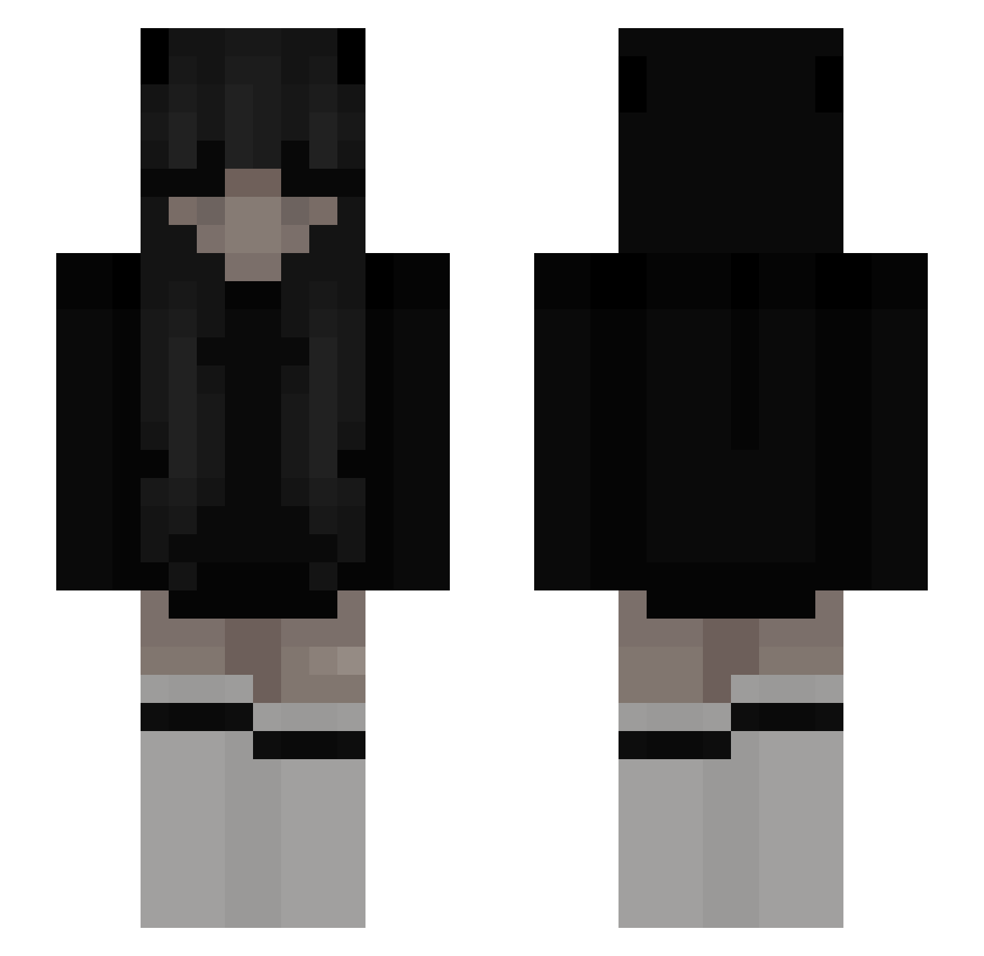 ThrqwingThqnder Minecraft skin, front and back view