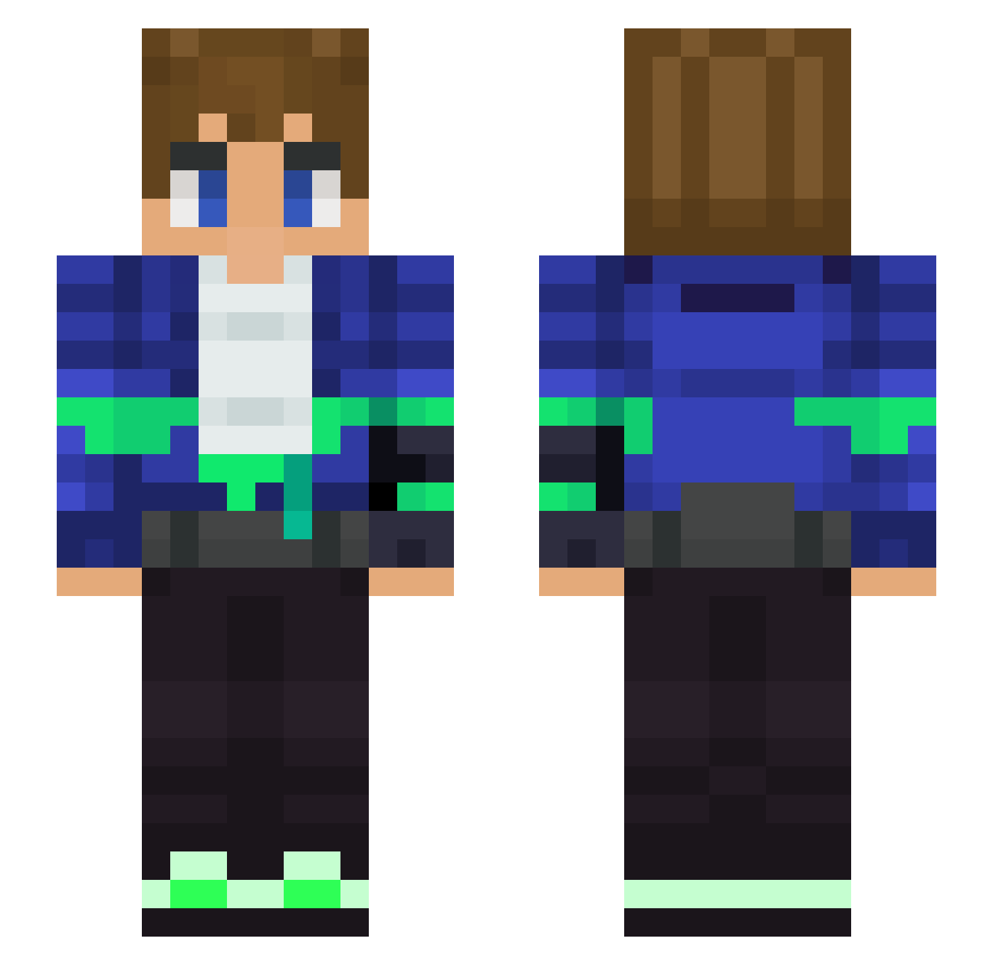 oKizmo Minecraft skin, front and back view