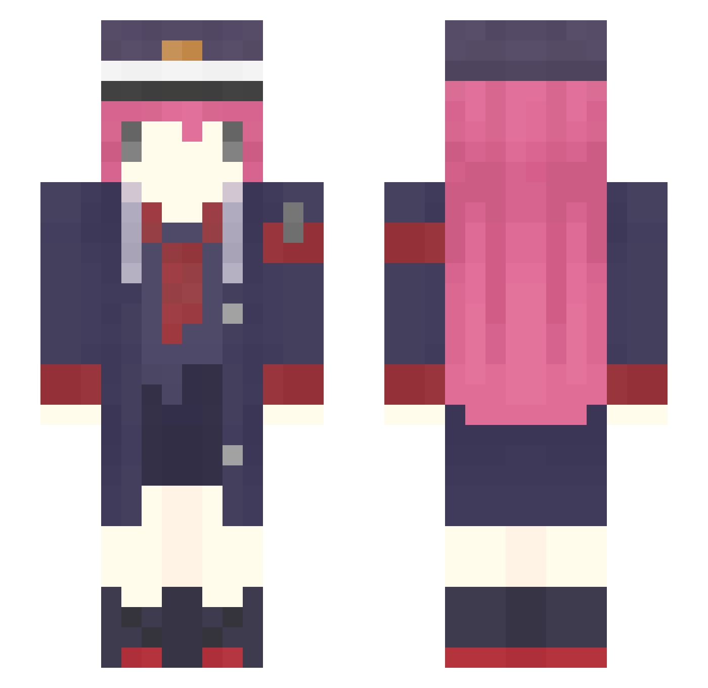 Wiperion Minecraft skin, front and back view