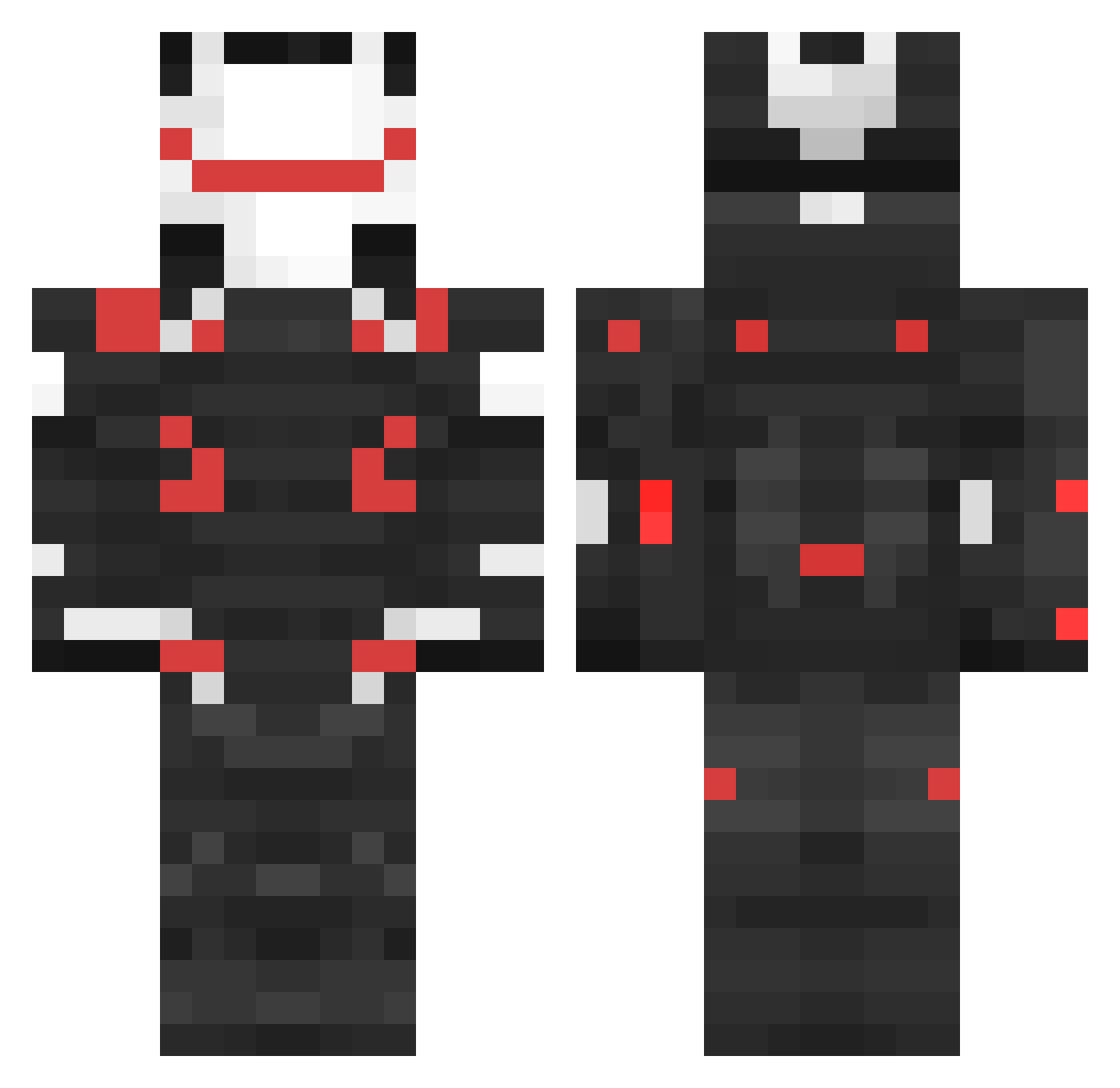 qtLalala Minecraft skin, front and back view