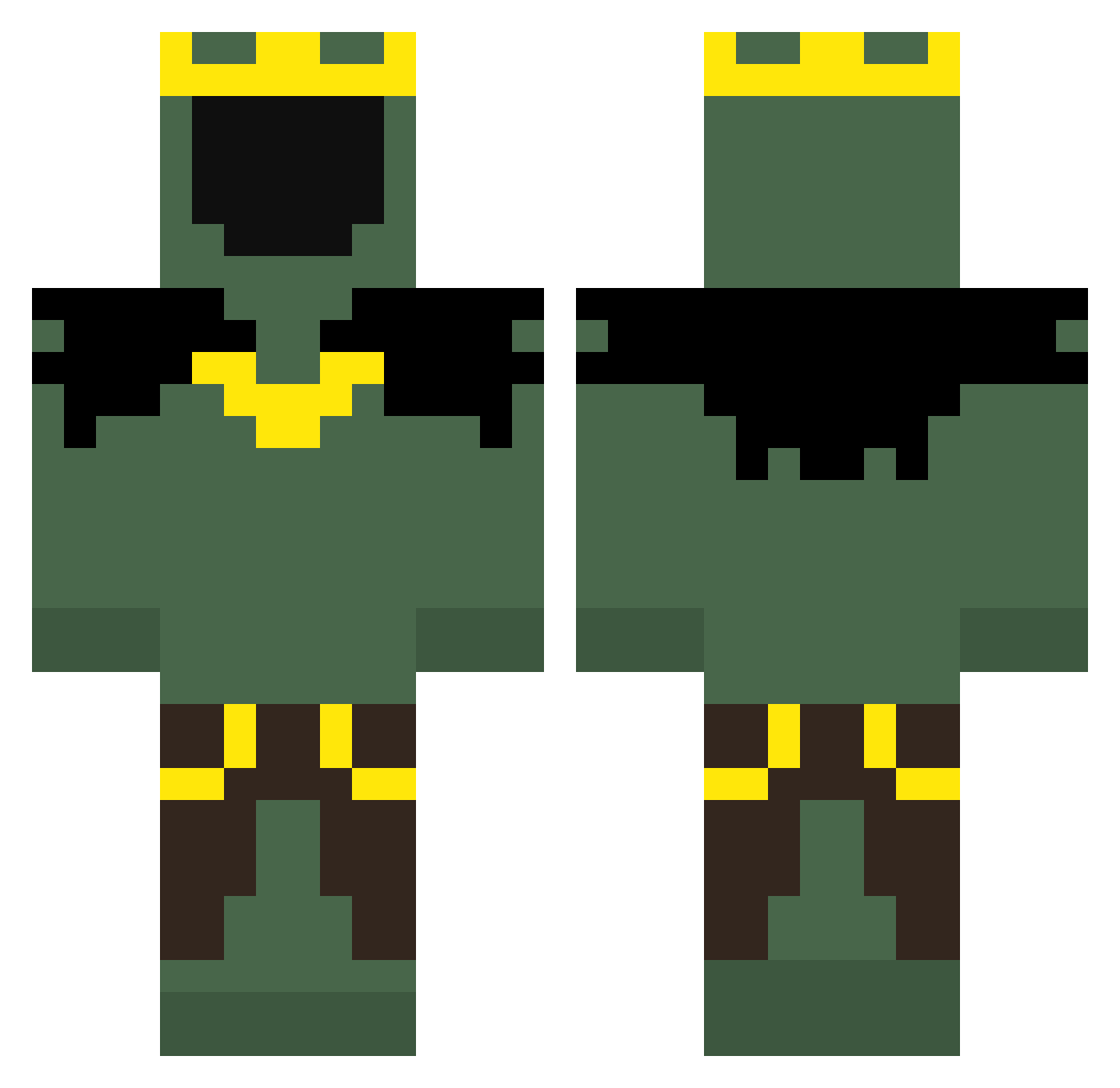 Reeeshi Minecraft skin, front and back view