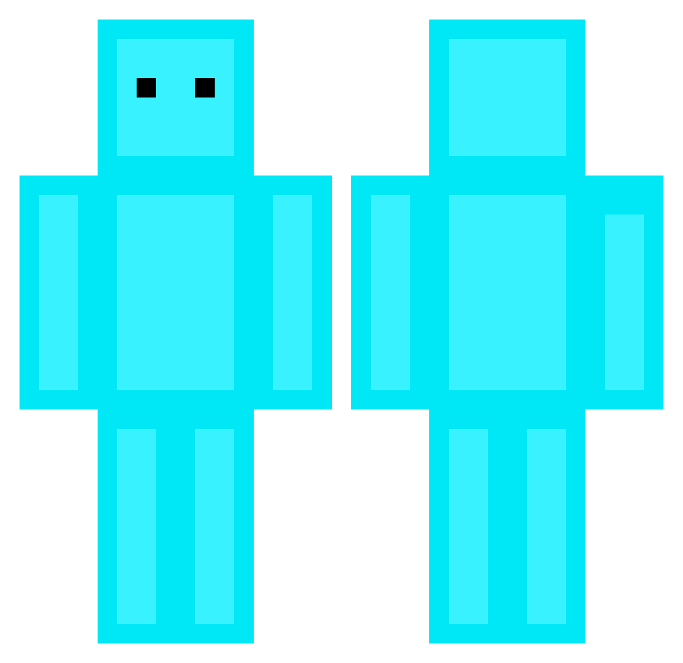Skywyne Minecraft skin, front and back view