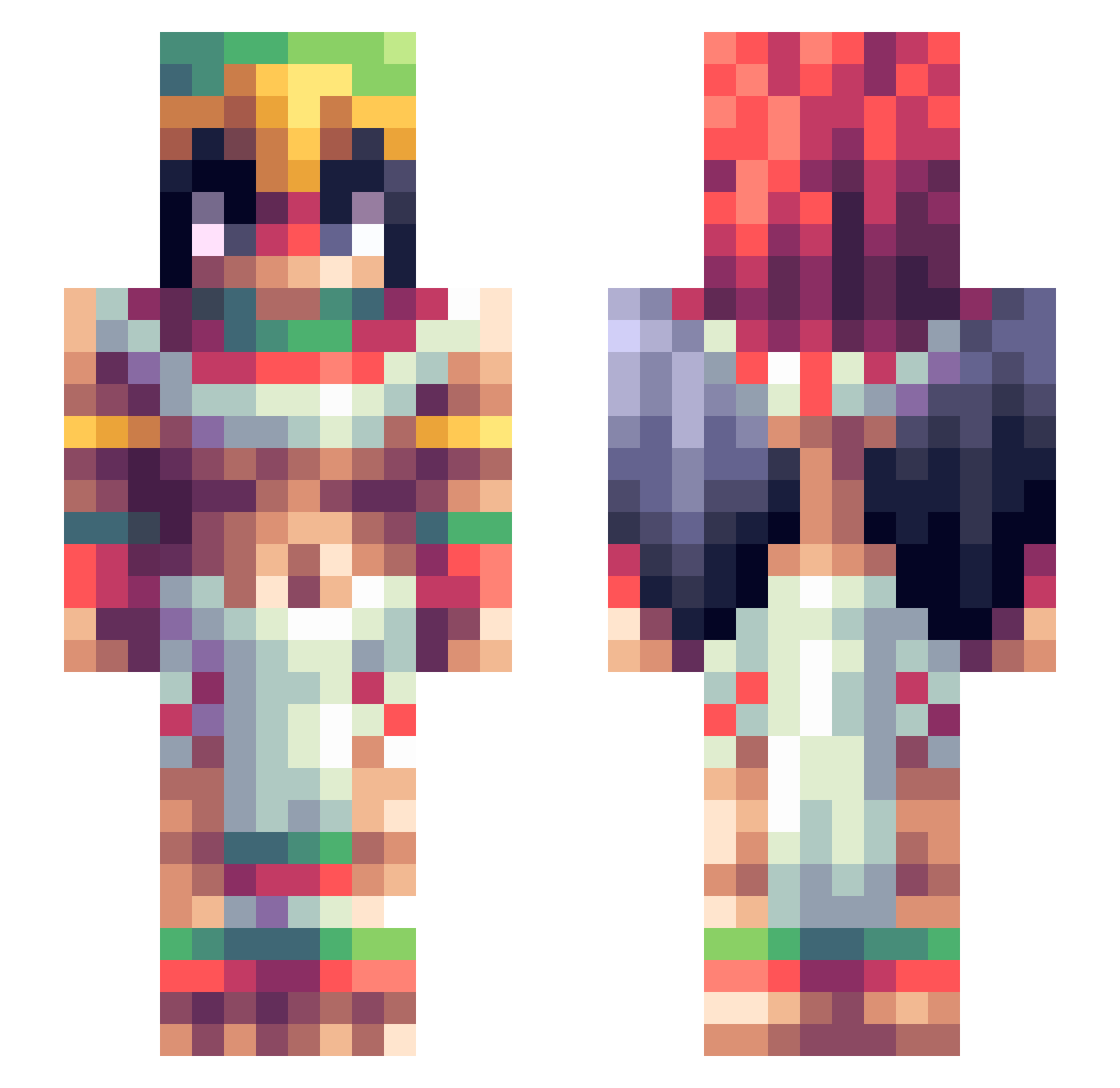 Fulty_Five Minecraft skin, front and back view
